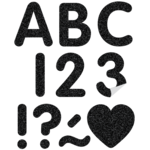 TEACHER CREATED RESOURCES Black Glitz 2" Classic Self-Adhesive Letters Uppercase