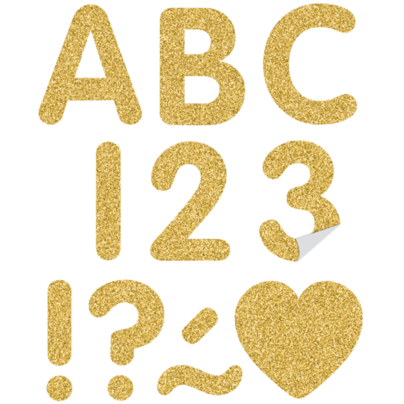 TEACHER CREATED RESOURCES Gold Glitz 2" Classic Self-Adhesive Letters Uppercase
