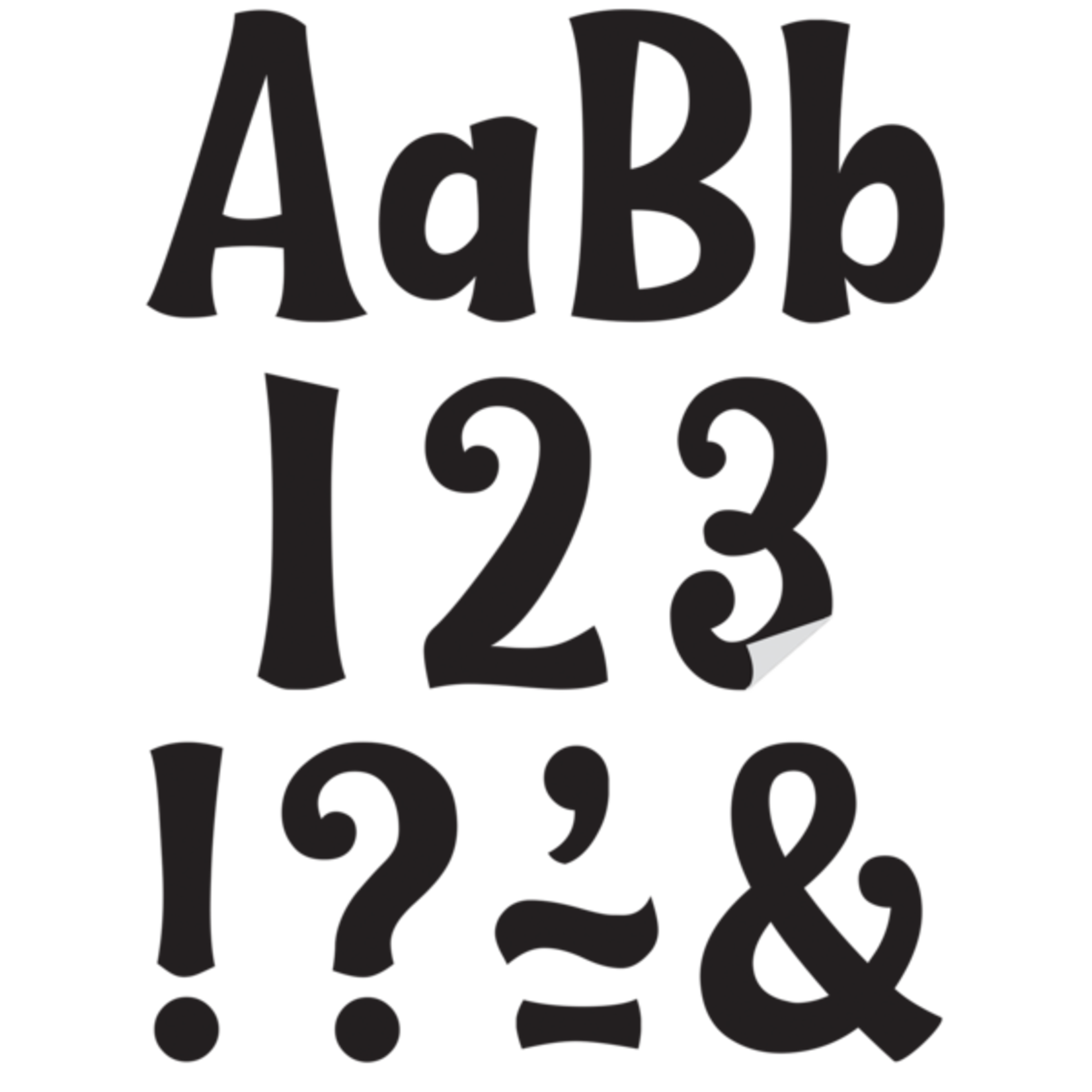 TEACHER CREATED RESOURCES Black 4" Wild Whimsy Self-Adhesive Letters Combo Pack
