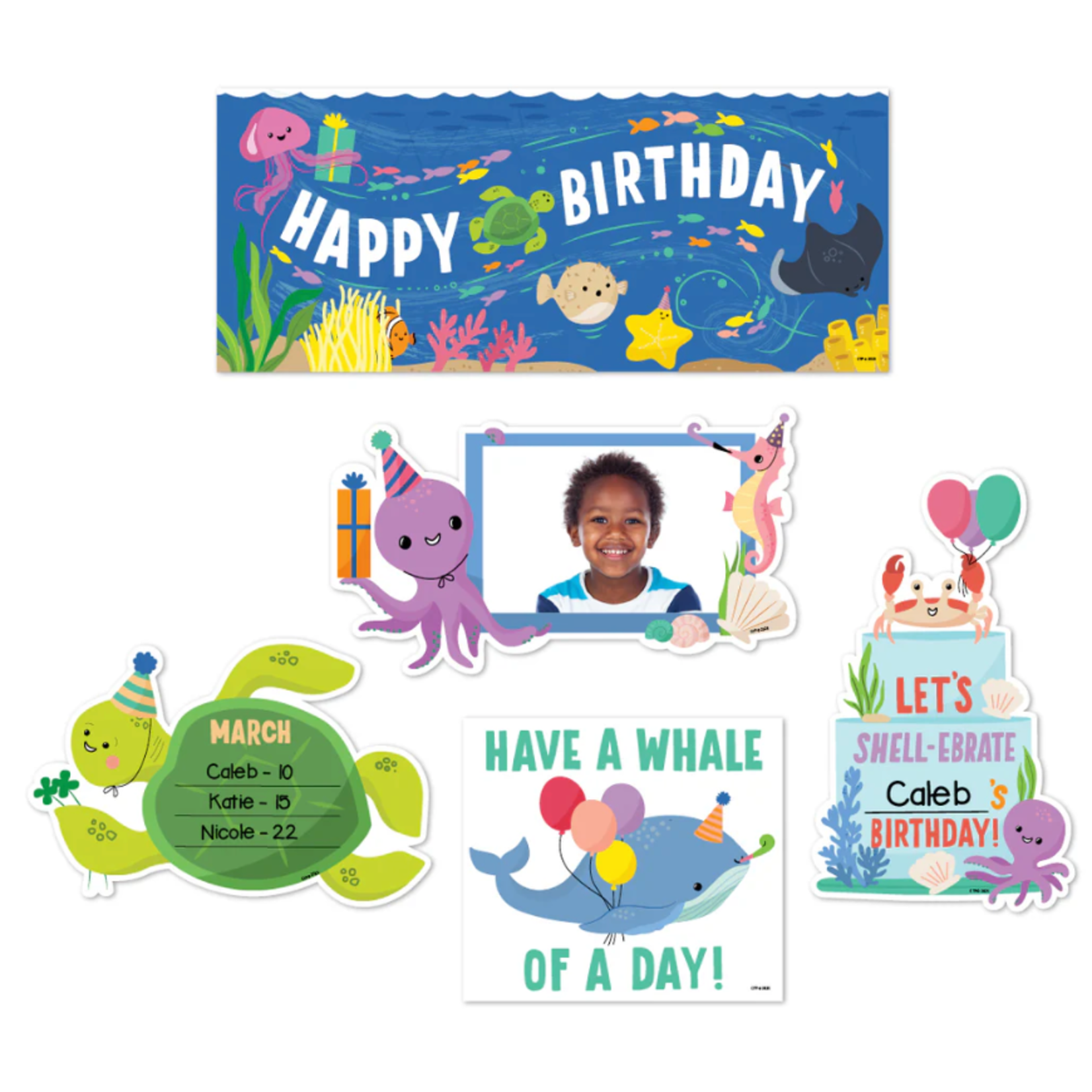 CREATIVE TEACHING PRESS Sea Friends Happy Birthday Mini Bulletin Board