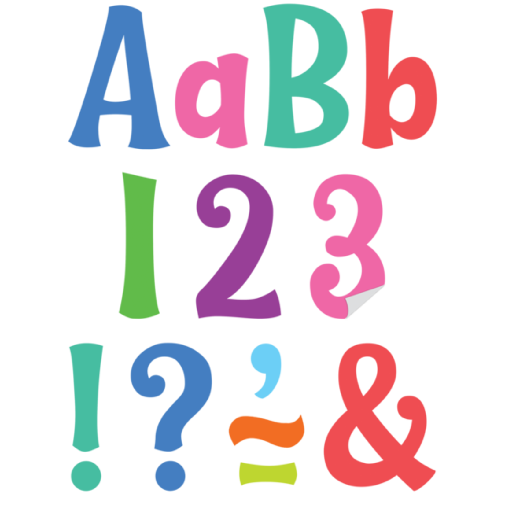 TEACHER CREATED RESOURCES Colorful 4" Wild Whimsy Self-Adhesive Letters Combo Pack