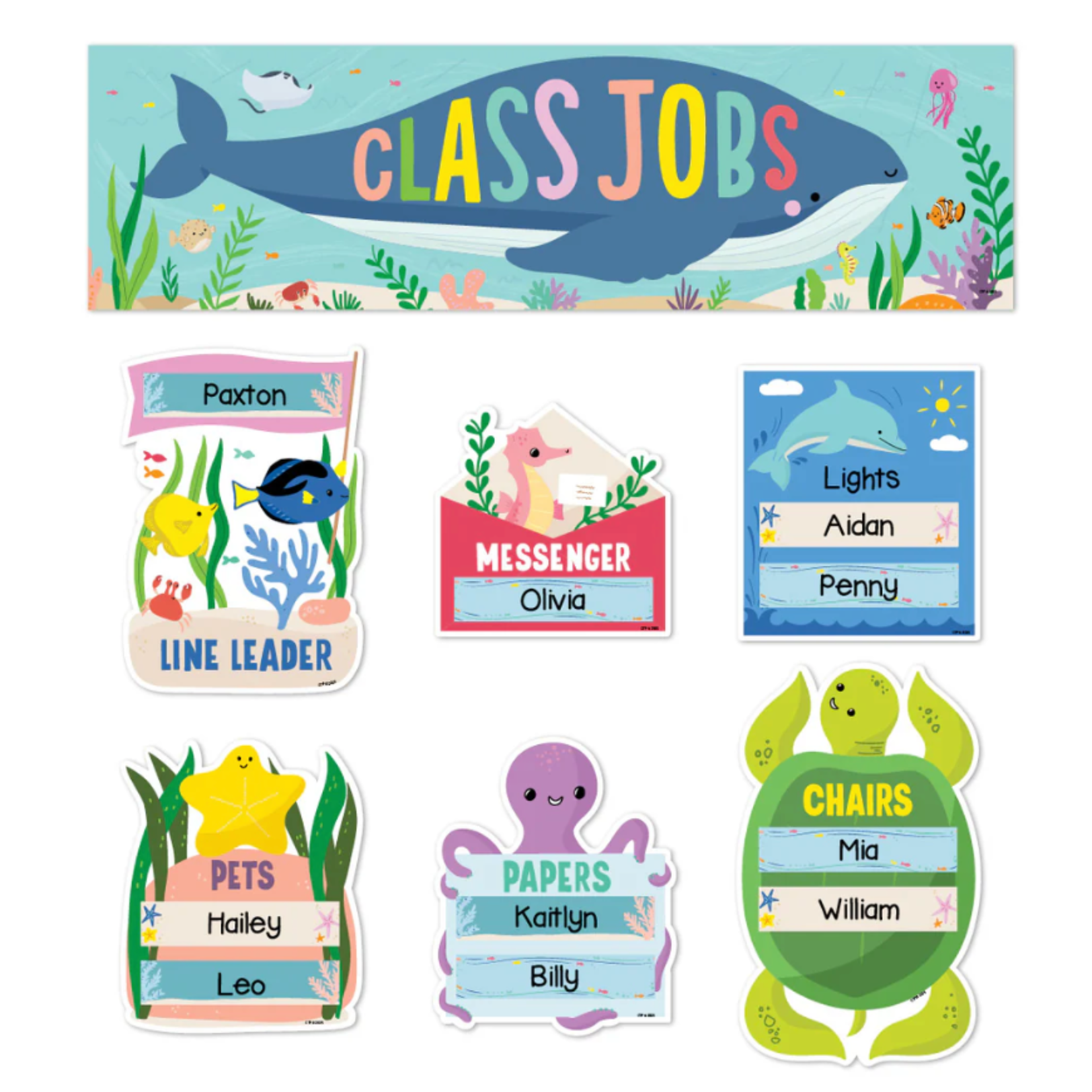 CREATIVE TEACHING PRESS Sea Friends Class Jobs Mini Bulletin Board