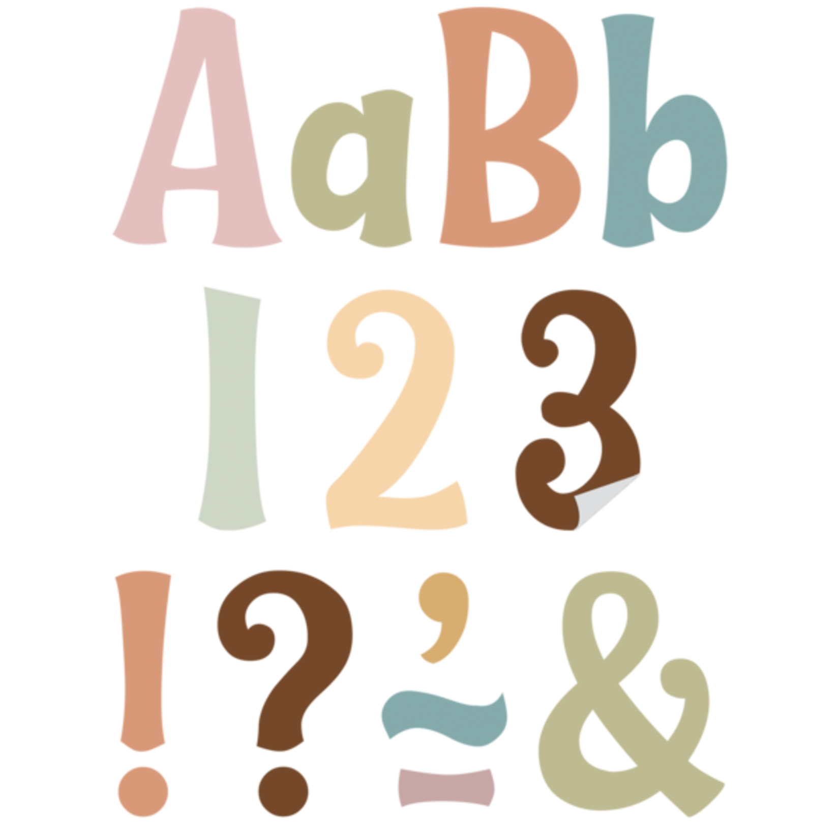 TEACHER CREATED RESOURCES Calming Colors 4" Wild Whimsy Self-Adhesive Letters Combo Pack