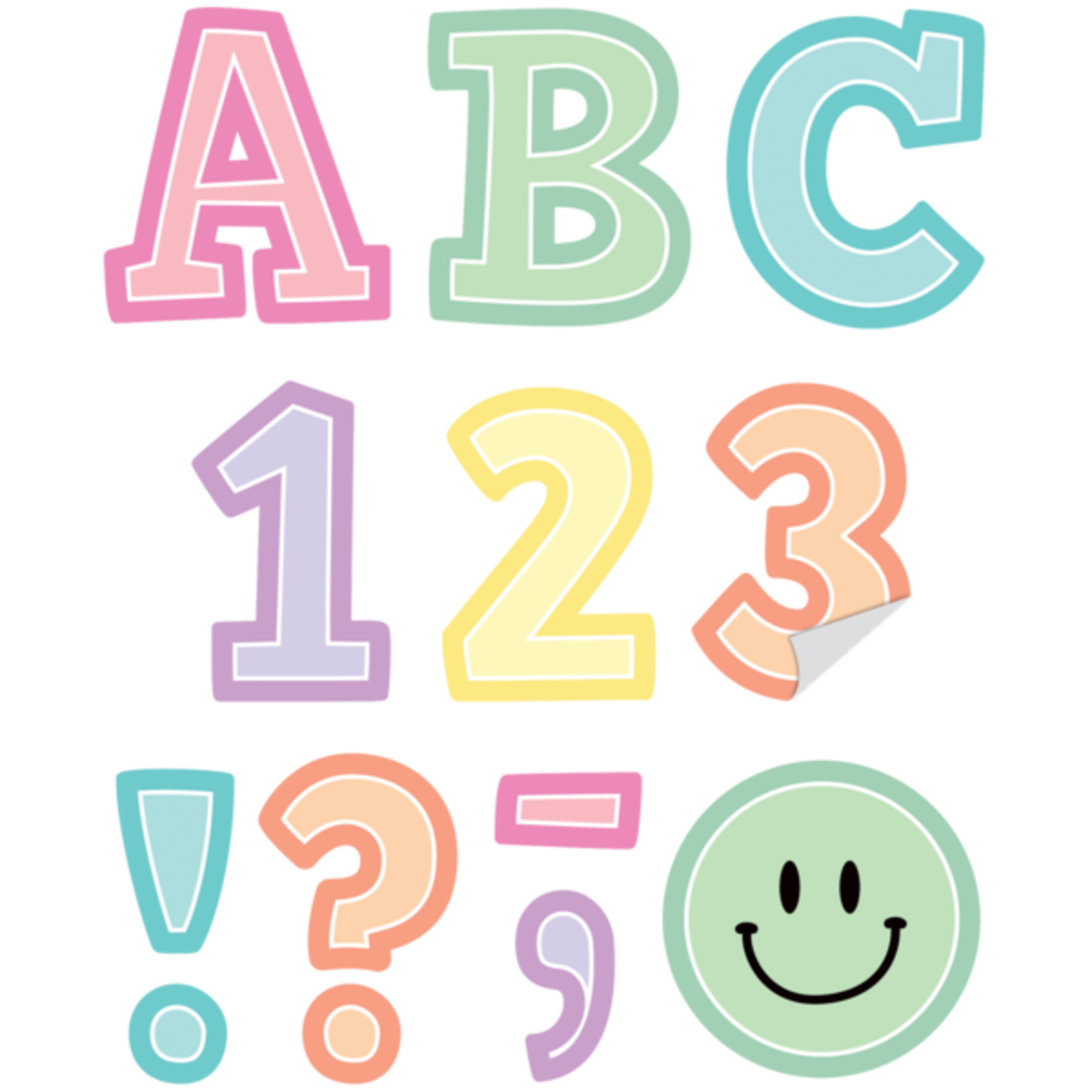 TEACHER CREATED RESOURCES Pastel Pop 2" Bold Block Self-Adhesive Letters Uppercase
