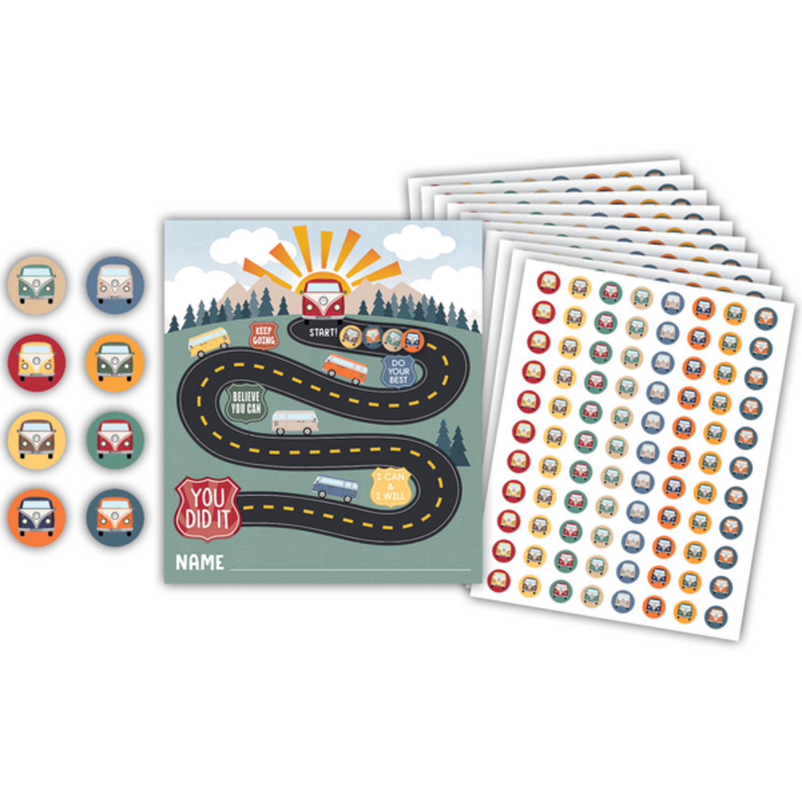 TEACHER CREATED RESOURCES Moving Mountains Road Trip Reward Trackers with Stickers