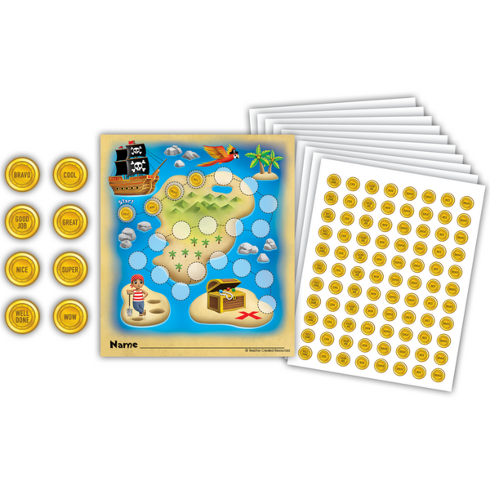 TEACHER CREATED RESOURCES Treasure Hunt Reward Trackers with Stickers