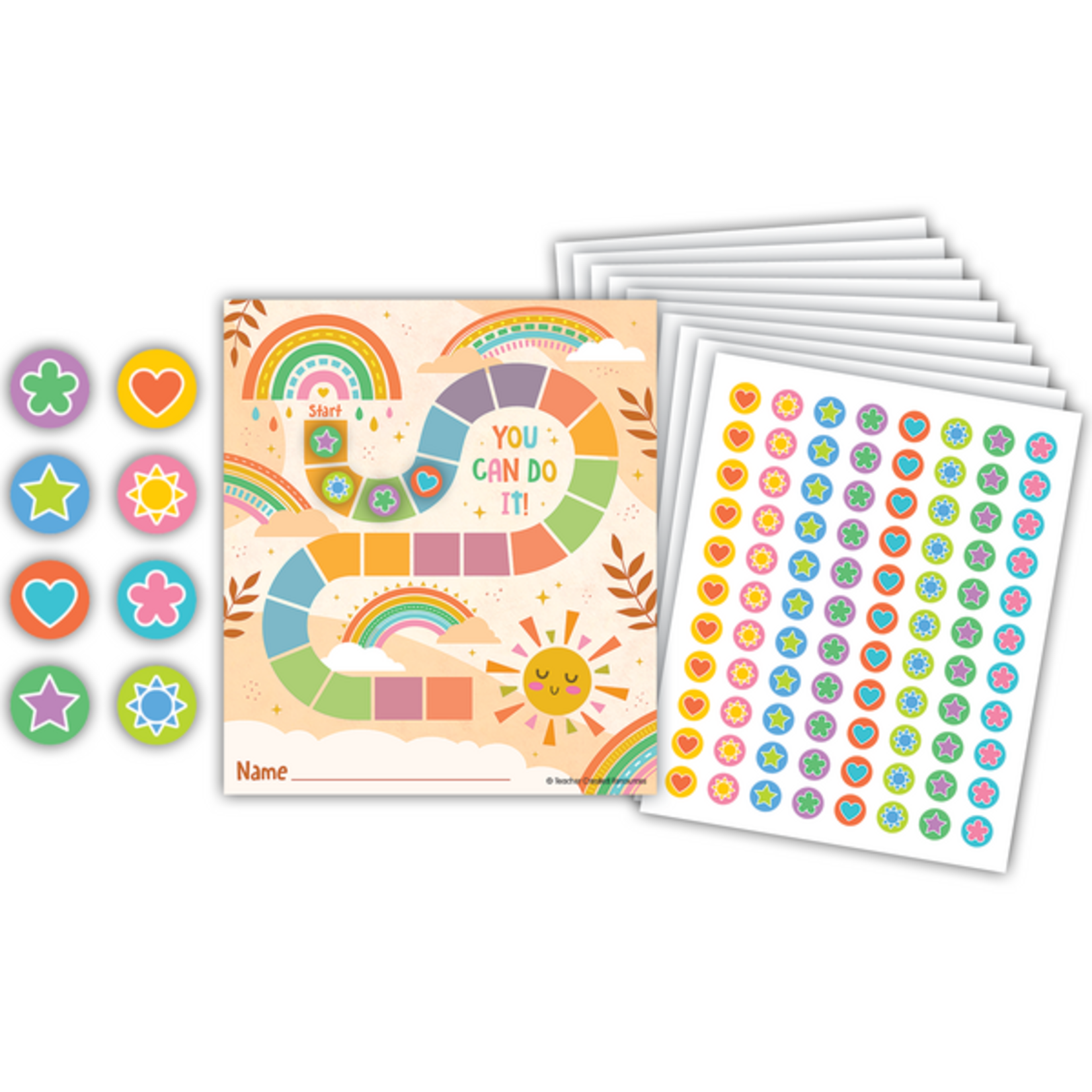 TEACHER CREATED RESOURCES Sunshine Rainbow Reward Trackers with Stickers