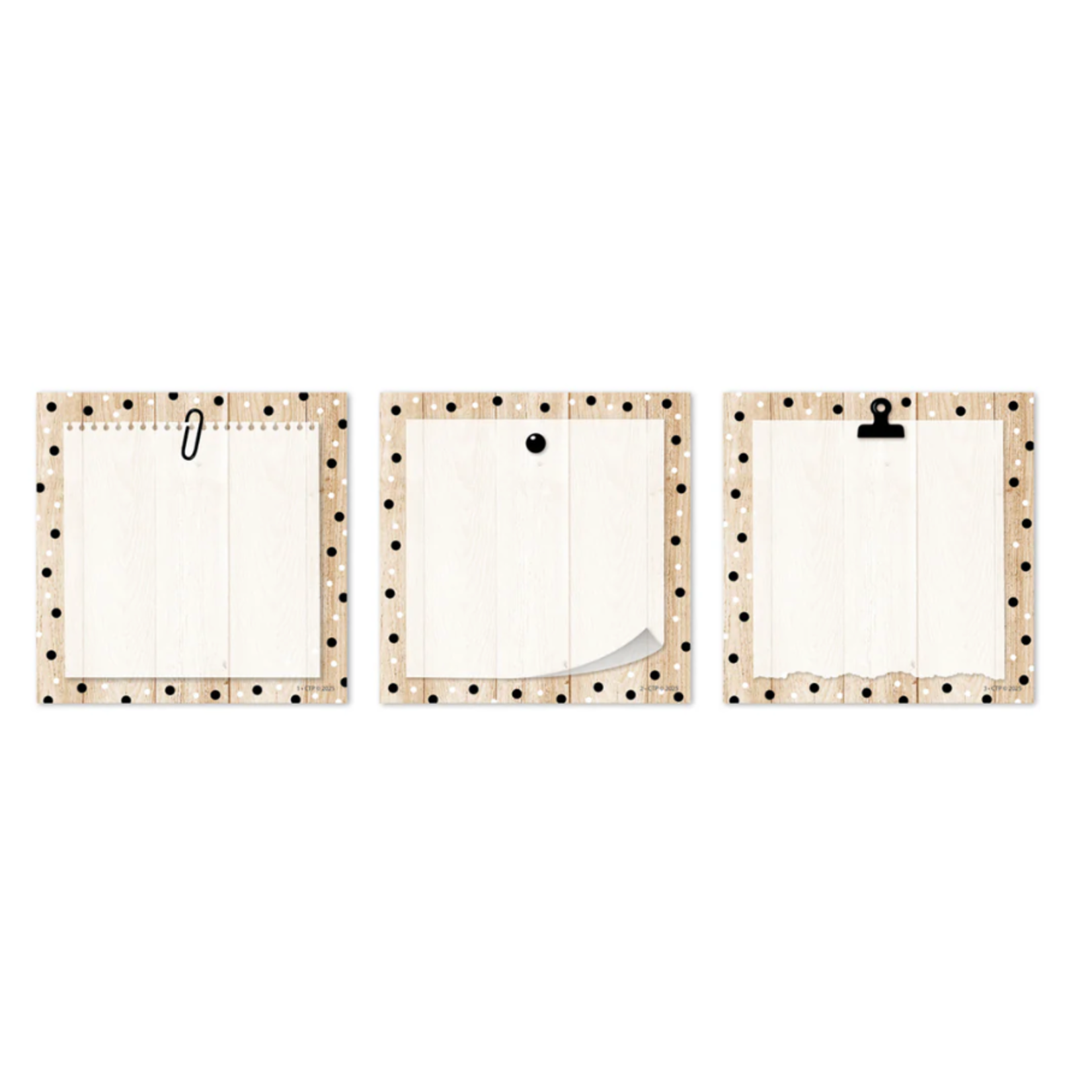 CREATIVE TEACHING PRESS Core Decor Polka Dots on Wood 3" Designer Cut-Outs