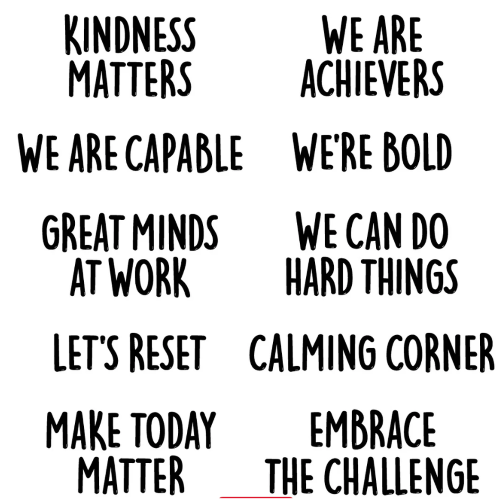 CREATIVE TEACHING PRESS Core Decor Mindset Motivation Punch-Out Phrases