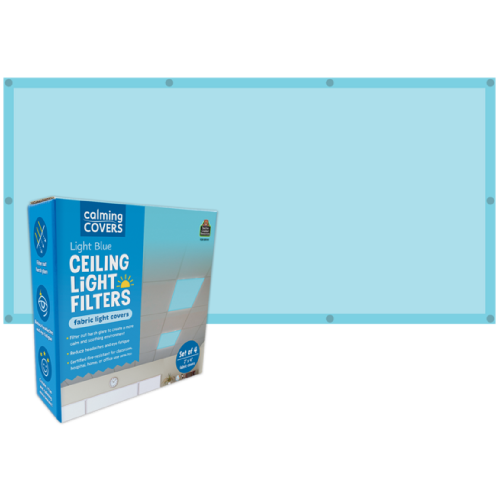 TEACHER CREATED RESOURCES Light Blue Calming Covers Ceiling Light Filters