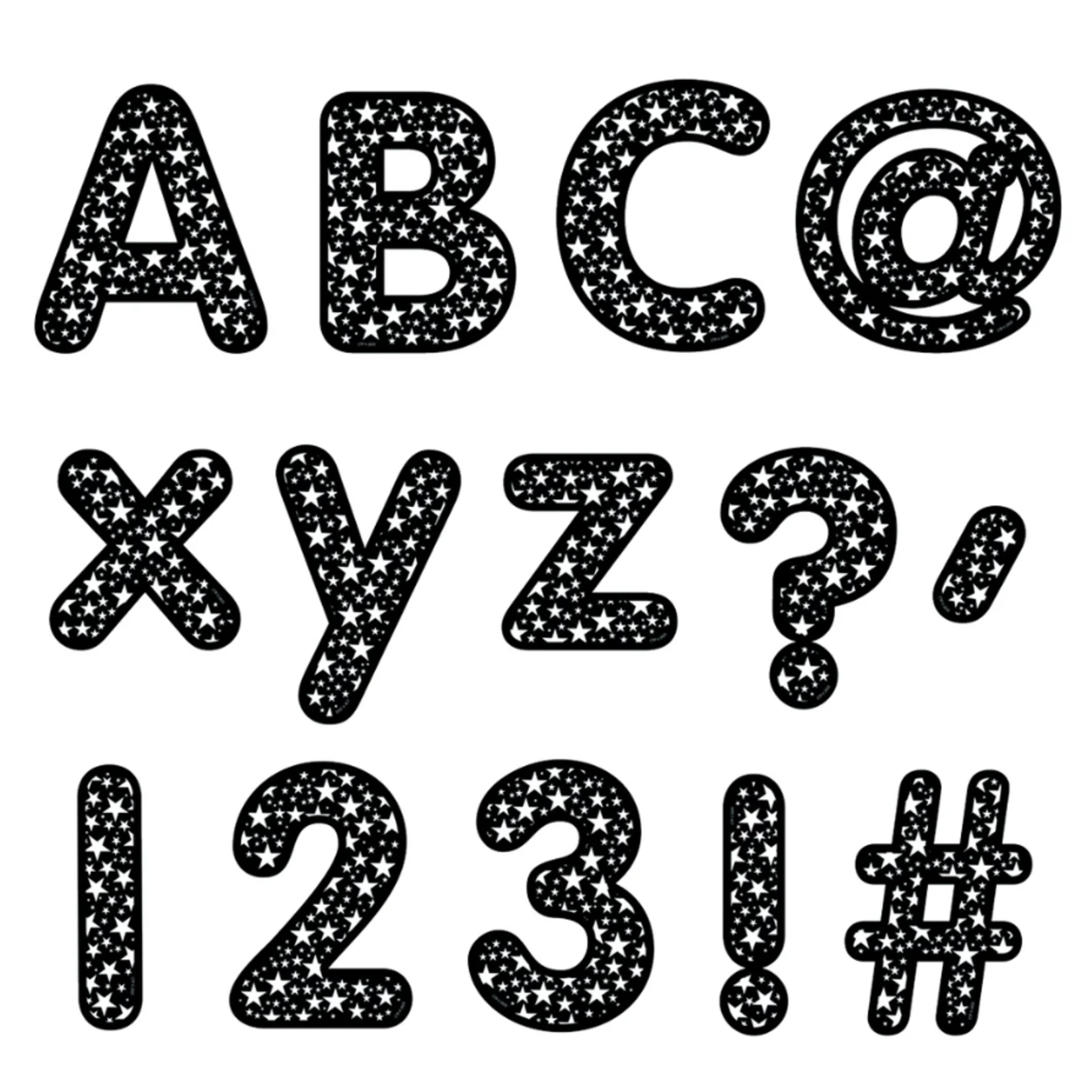CREATIVE TEACHING PRESS Core Decor Stars on Black Designer Letters