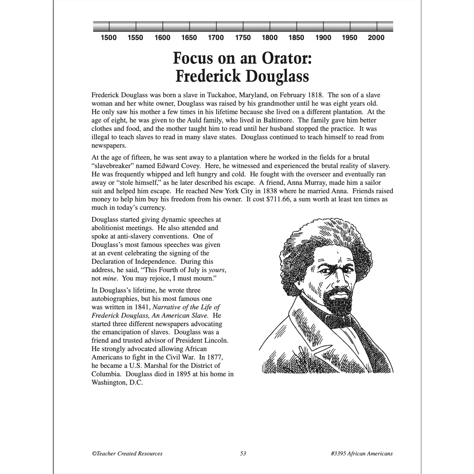 TEACHER CREATED RESOURCES Spotlight On America: African Americans Grade 5-8