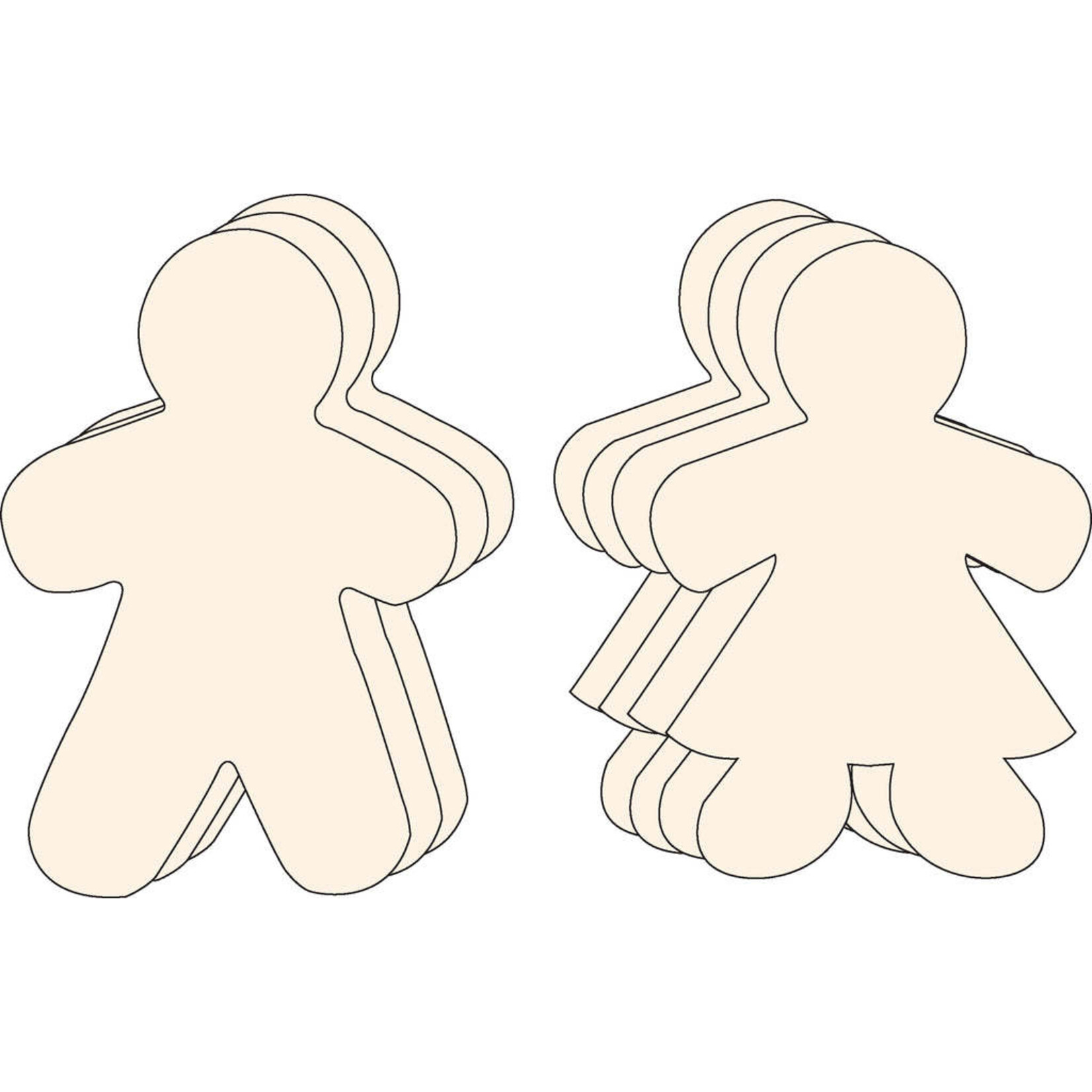 Kid Shape Set Single Color Super Cut-Outs- 8” x 10”