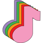 Music Note Assorted Color Creative Cut-Outs- 5.5"