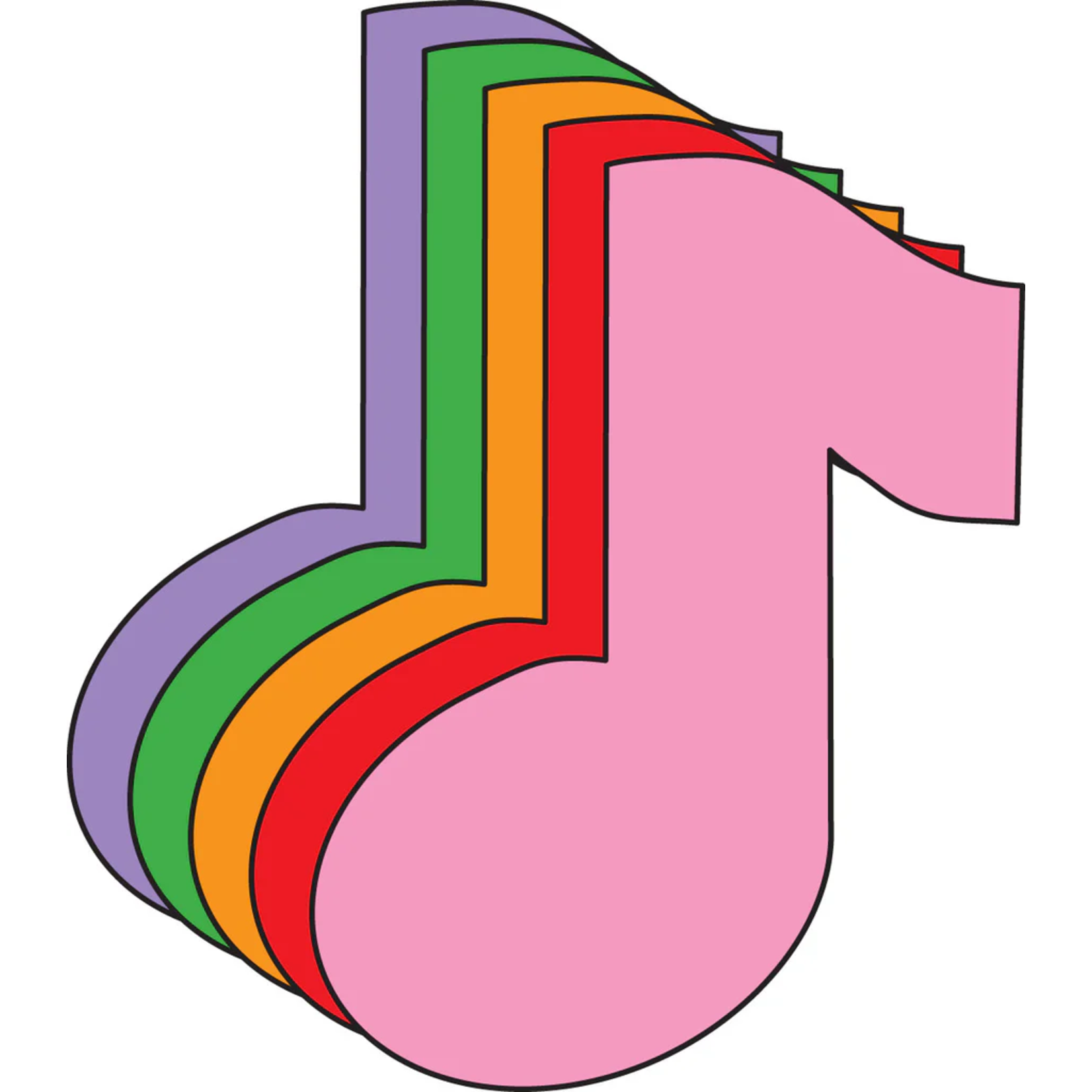 Music Note Assorted Color Creative Cut-Outs- 5.5"