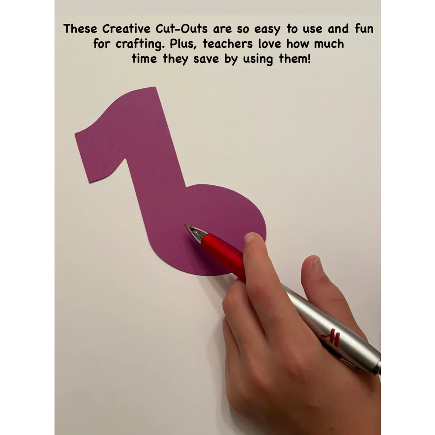 Music Note Assorted Color Creative Cut-Outs- 5.5"