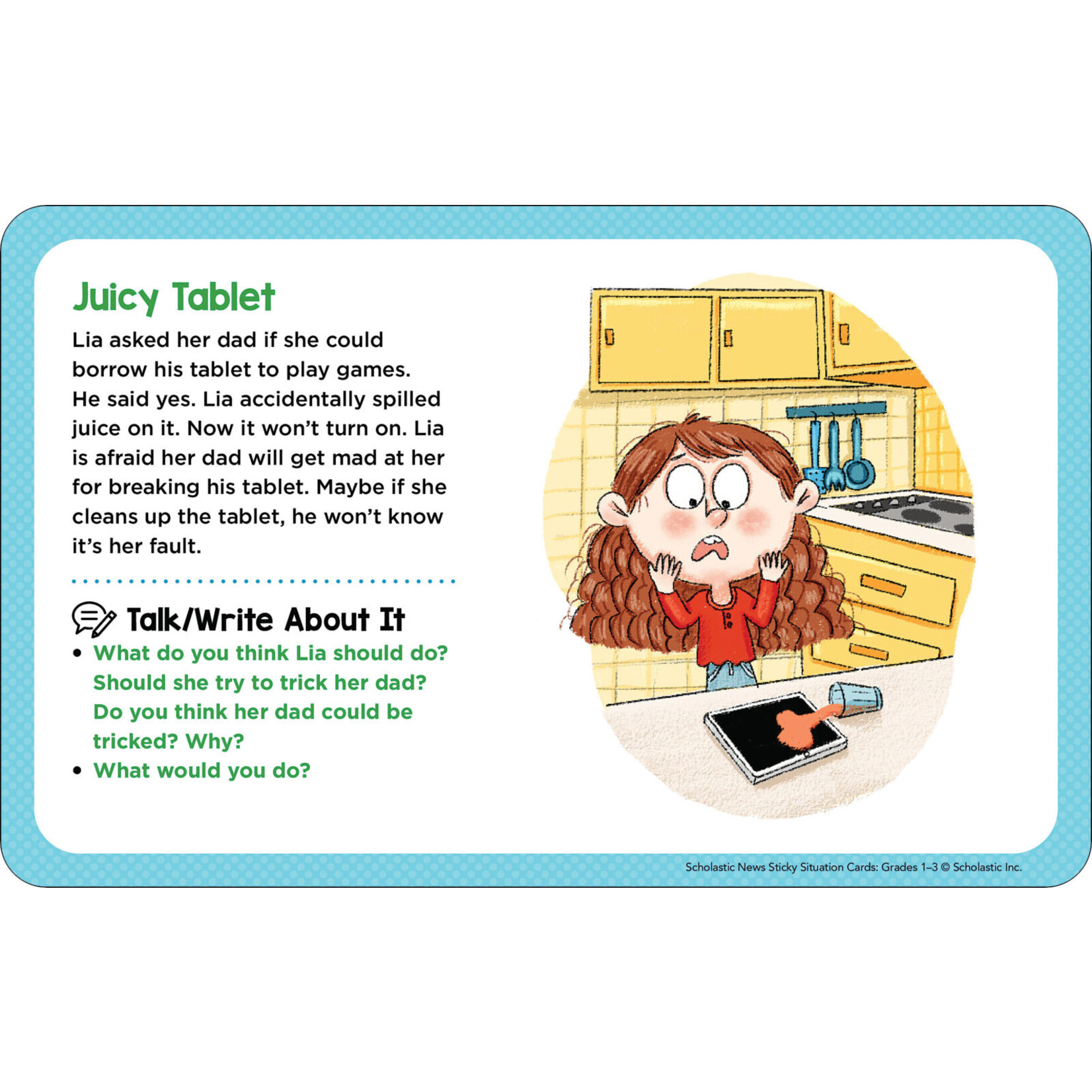 SCHOLASTIC TEACHING RESOURCES Sticky Situation Cards Grades 1-3