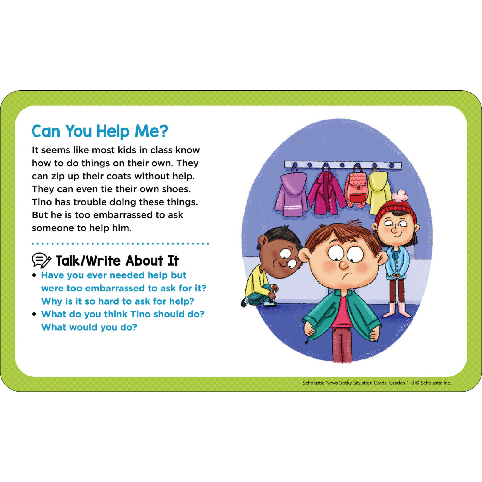 SCHOLASTIC TEACHING RESOURCES Sticky Situation Cards Grades 1-3
