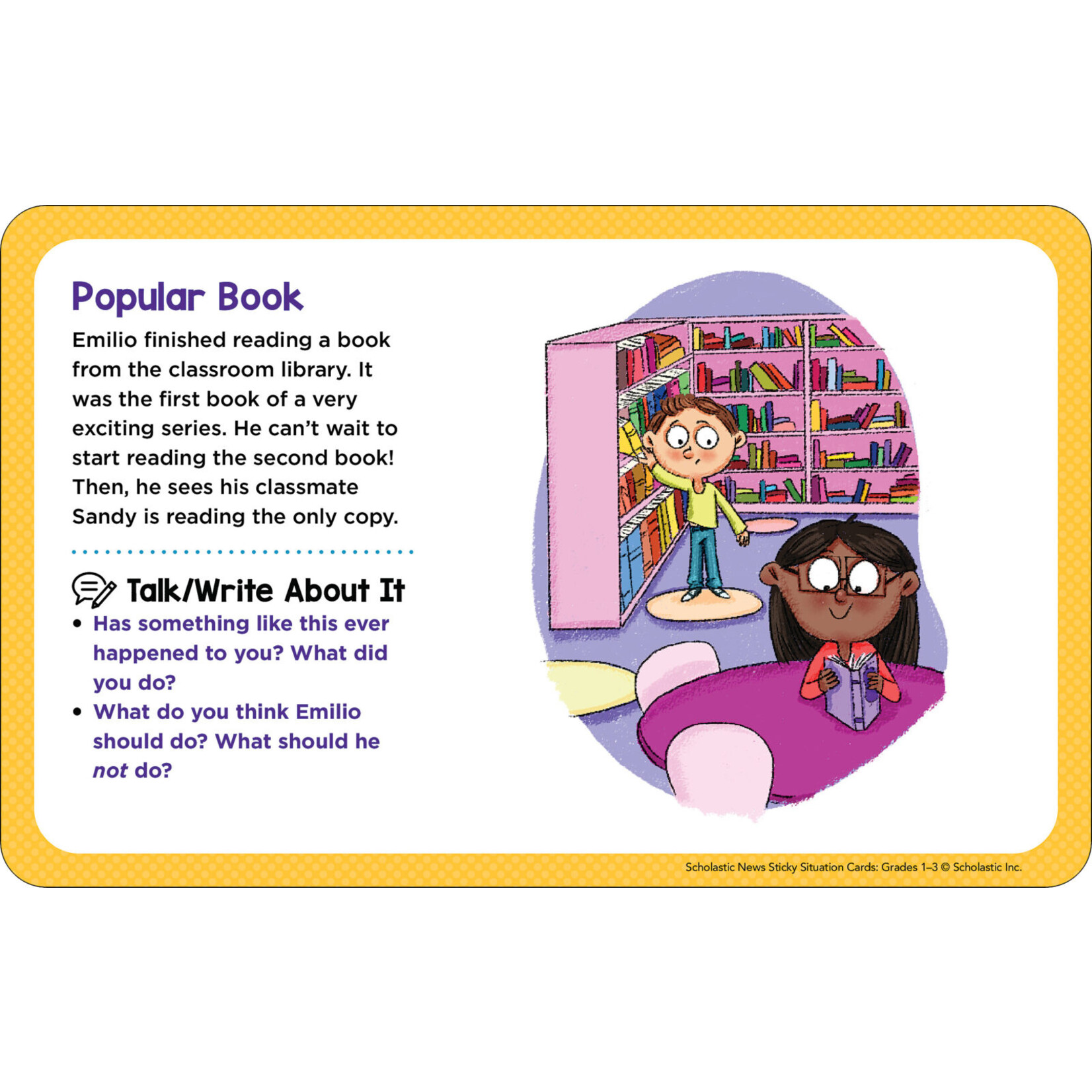 SCHOLASTIC TEACHING RESOURCES Sticky Situation Cards Grades 1-3