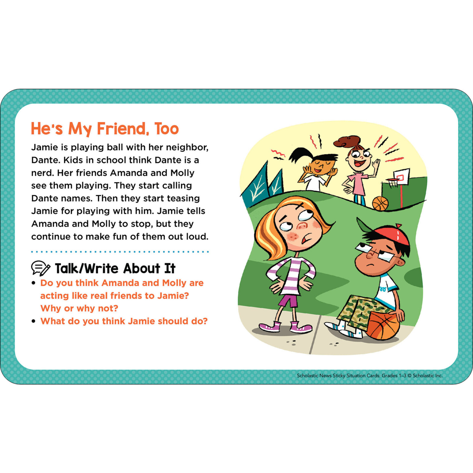 SCHOLASTIC TEACHING RESOURCES Sticky Situation Cards Grades 1-3