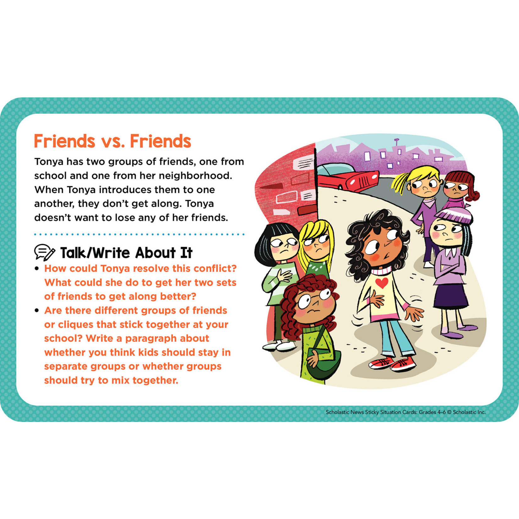 SCHOLASTIC TEACHING RESOURCES Sticky Situation Cards Grades 4-6