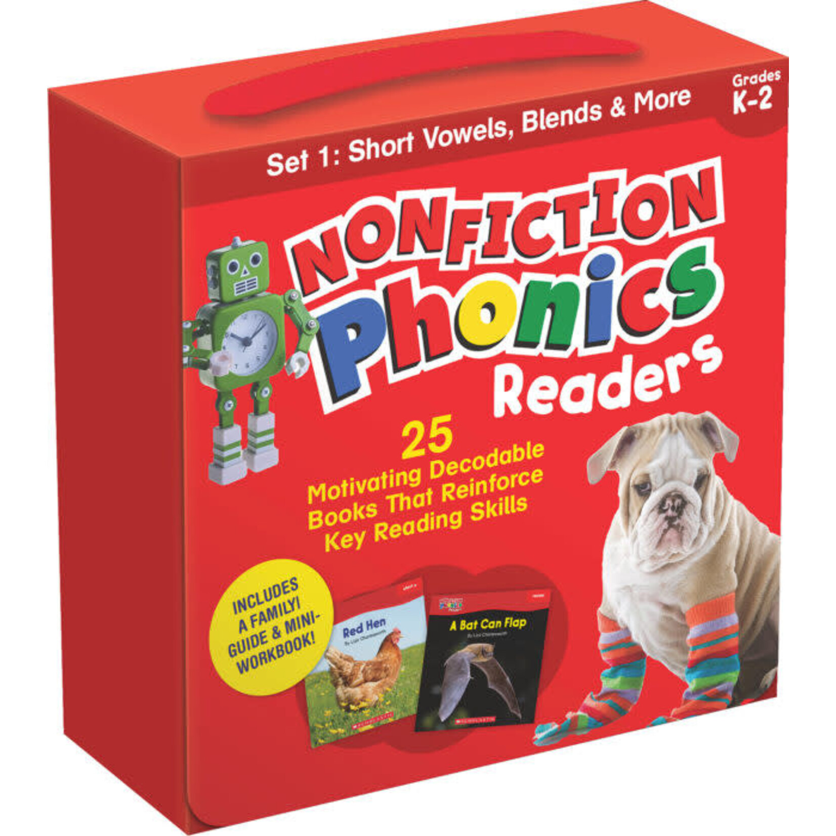 SCHOLASTIC TEACHING RESOURCES Nonfiction Phonics Readers Set 1: Short Vowels, Blends & More