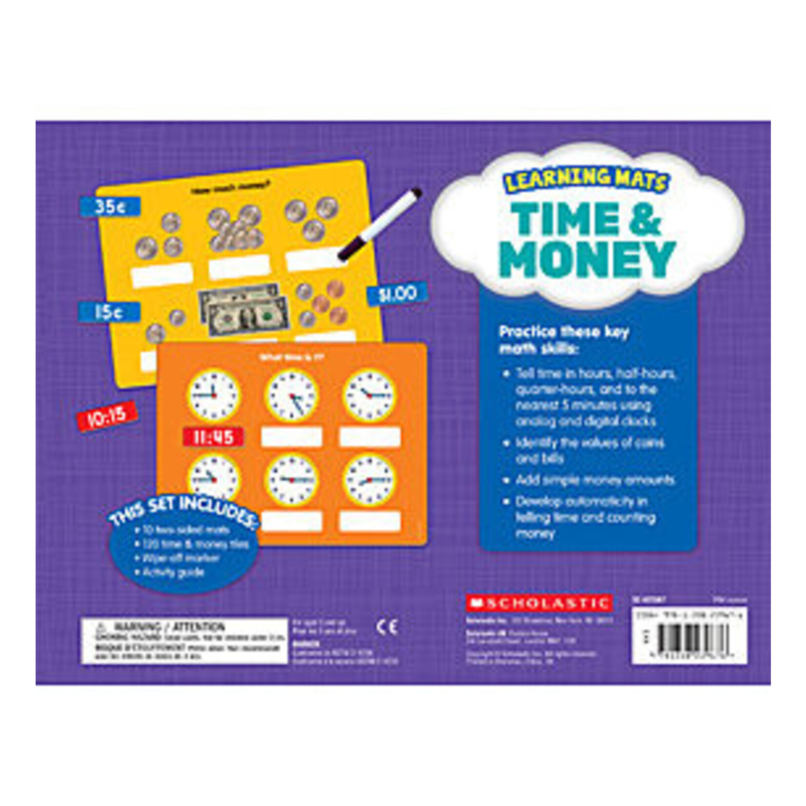 SCHOLASTIC TEACHING RESOURCES Learning Mats: Time & Money
