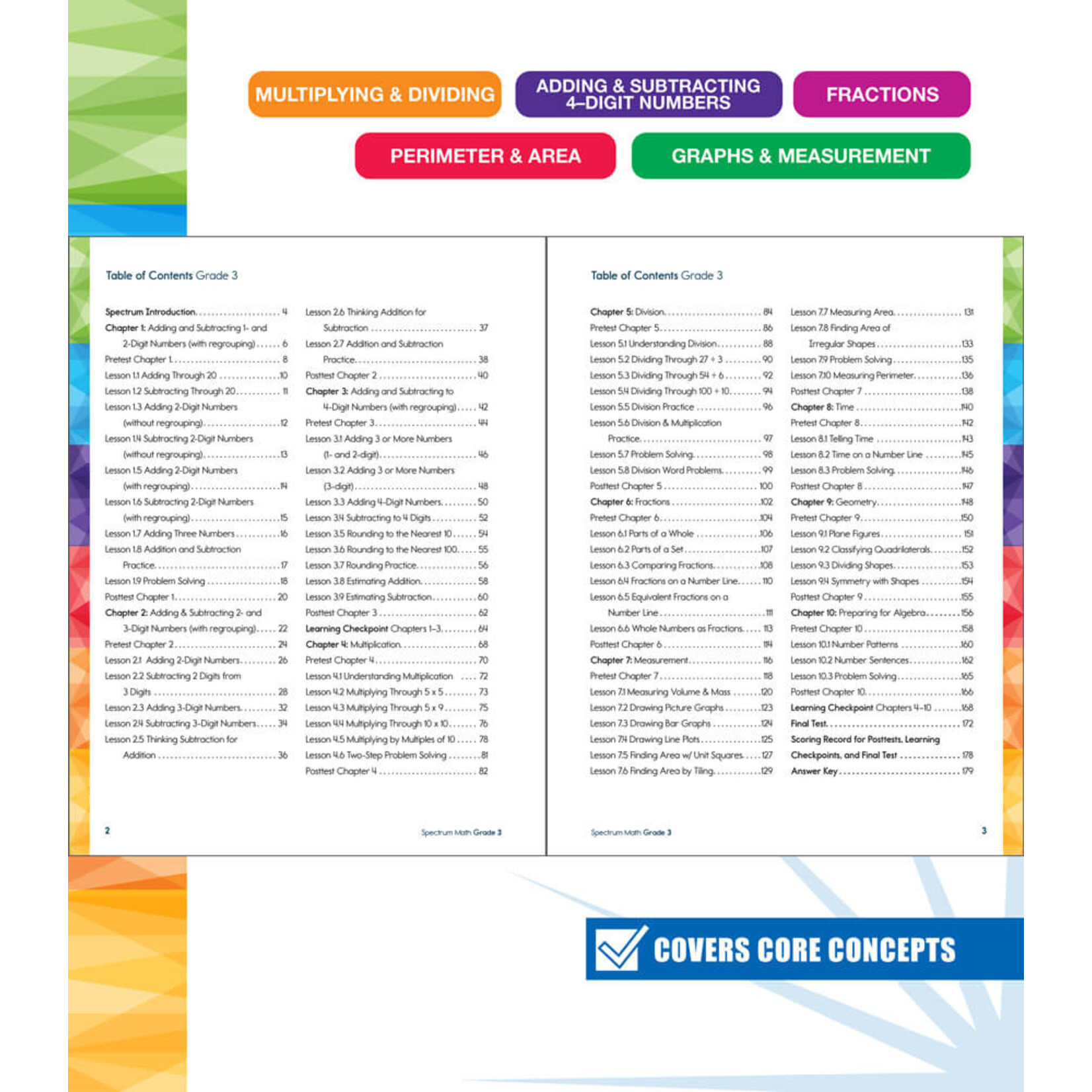 CARSON DELLOSA PUBLISHING CO Spectrum Math Workbook Grade 3