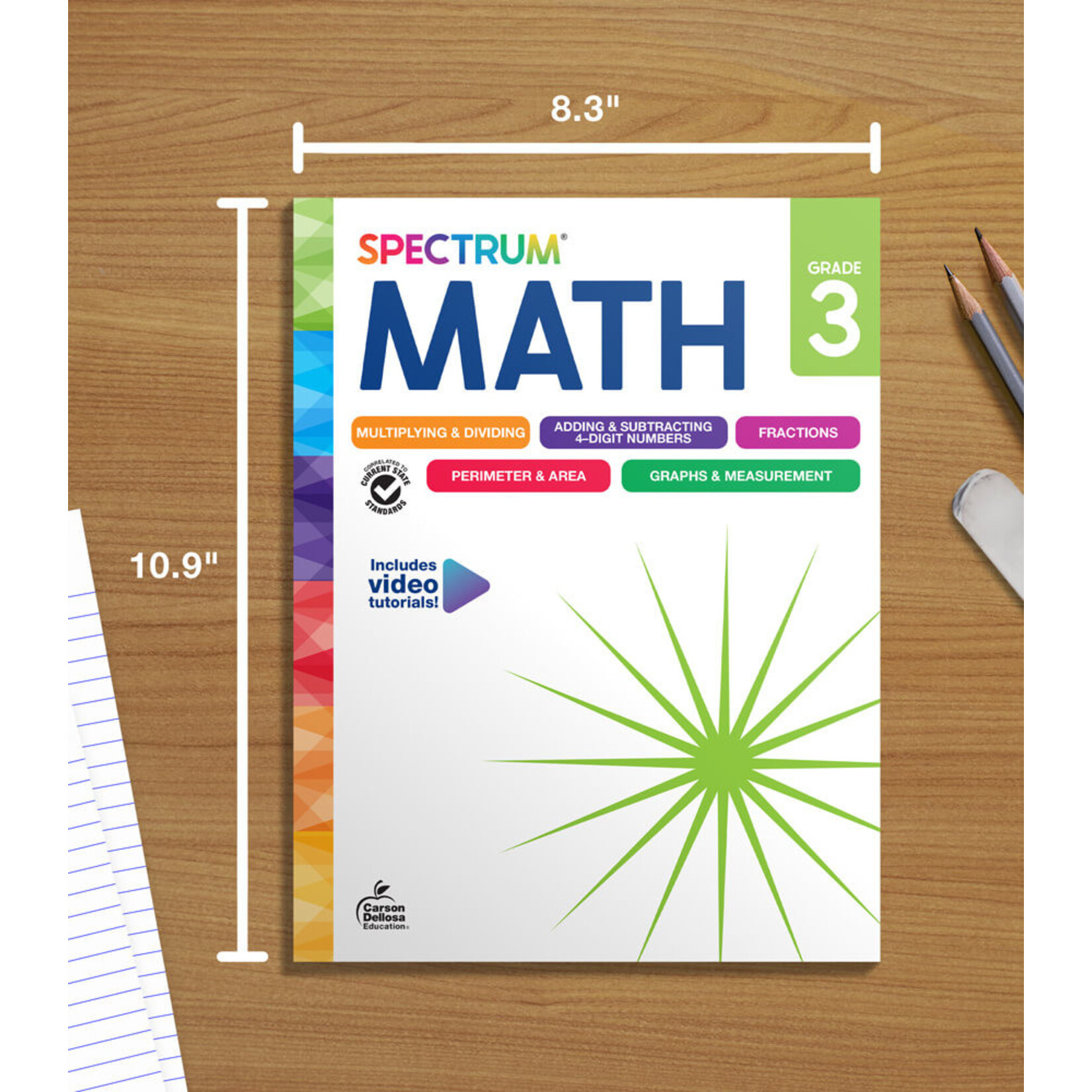 CARSON DELLOSA PUBLISHING CO Spectrum Math Workbook Grade 3