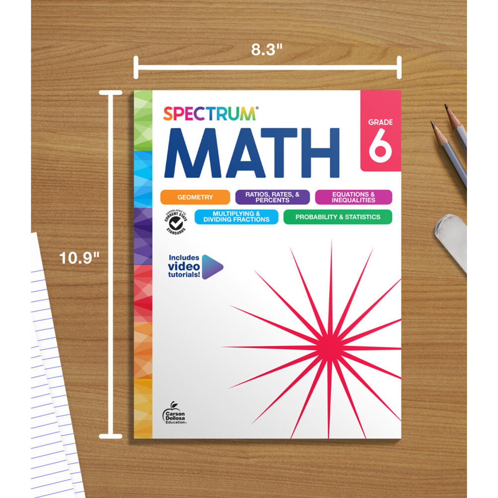 CARSON DELLOSA PUBLISHING CO Spectrum Math Workbook Grade 6
