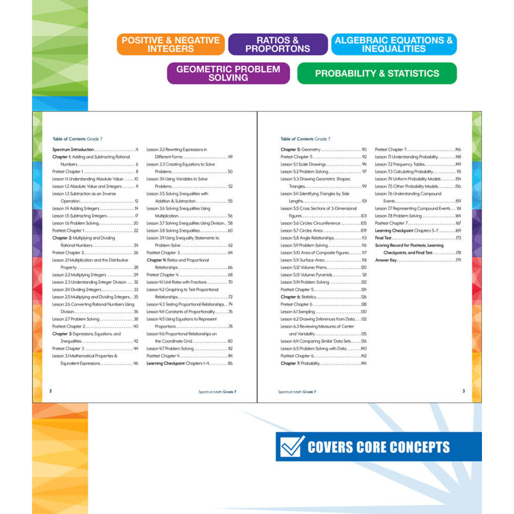 CARSON DELLOSA PUBLISHING CO Spectrum Math Workbook Grade 7