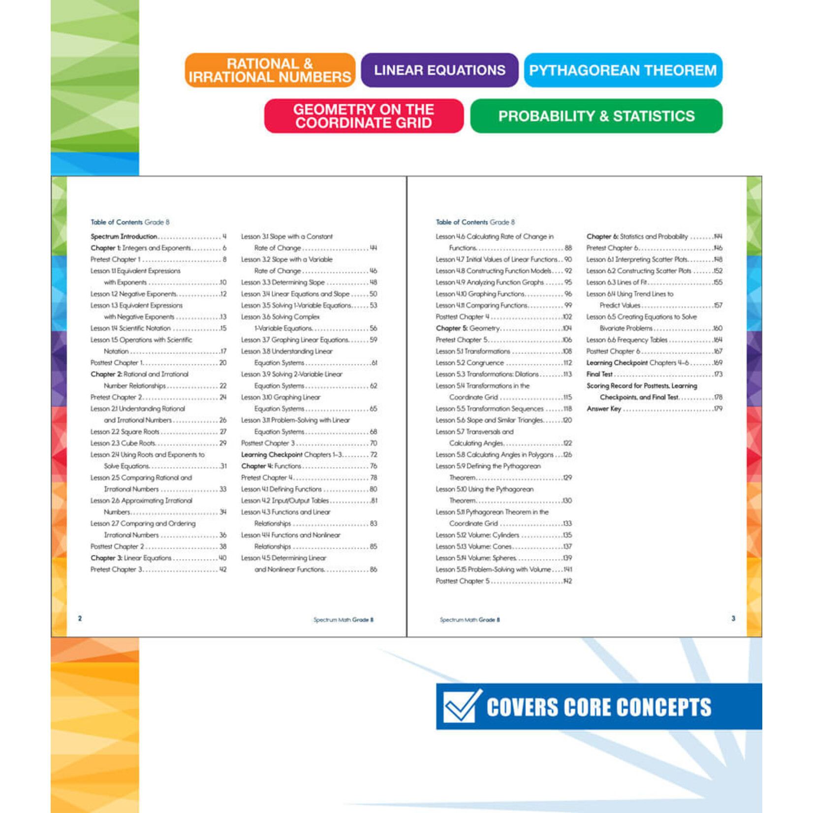 CARSON DELLOSA PUBLISHING CO Spectrum Math Workbook Grade 8