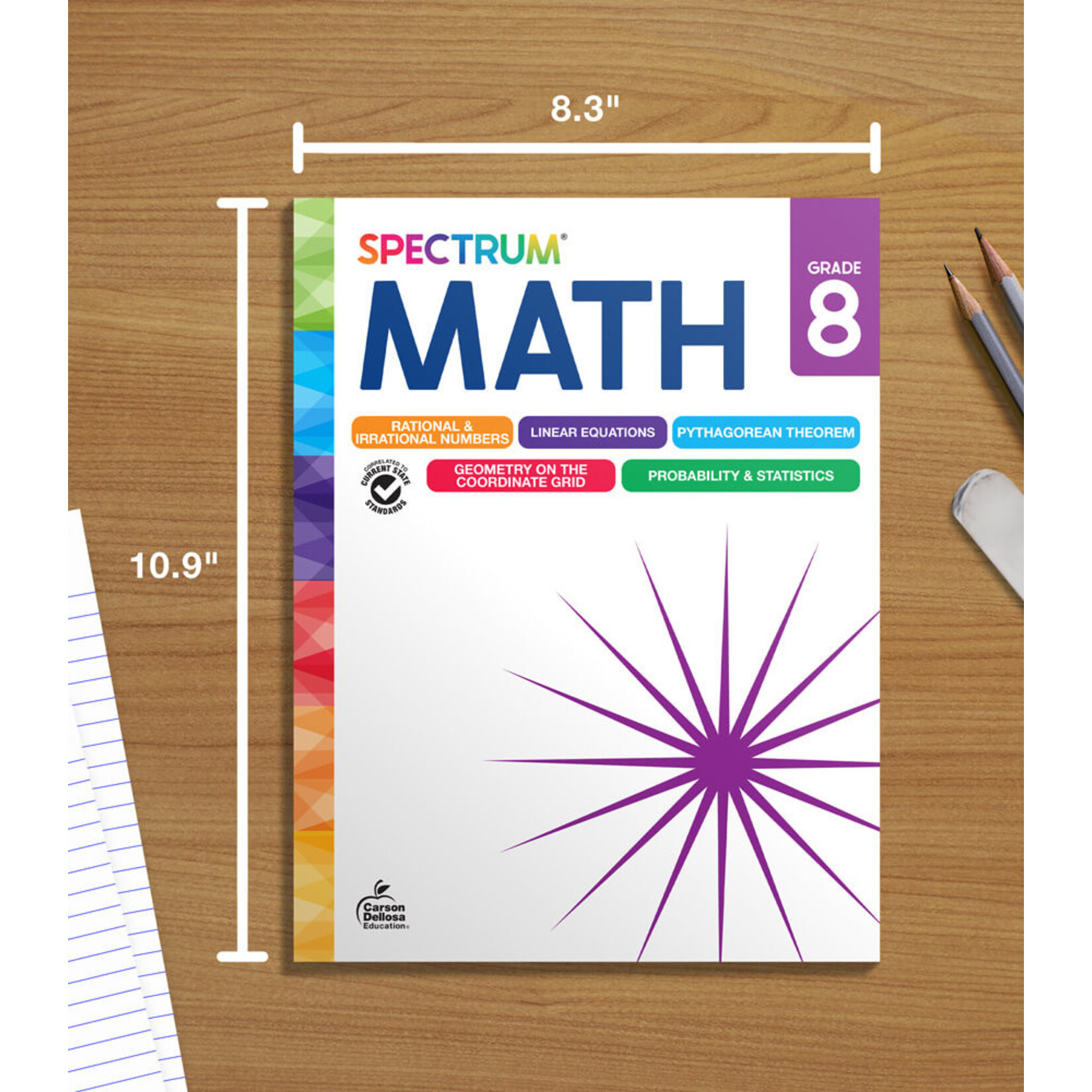 CARSON DELLOSA PUBLISHING CO Spectrum Math Workbook Grade 8