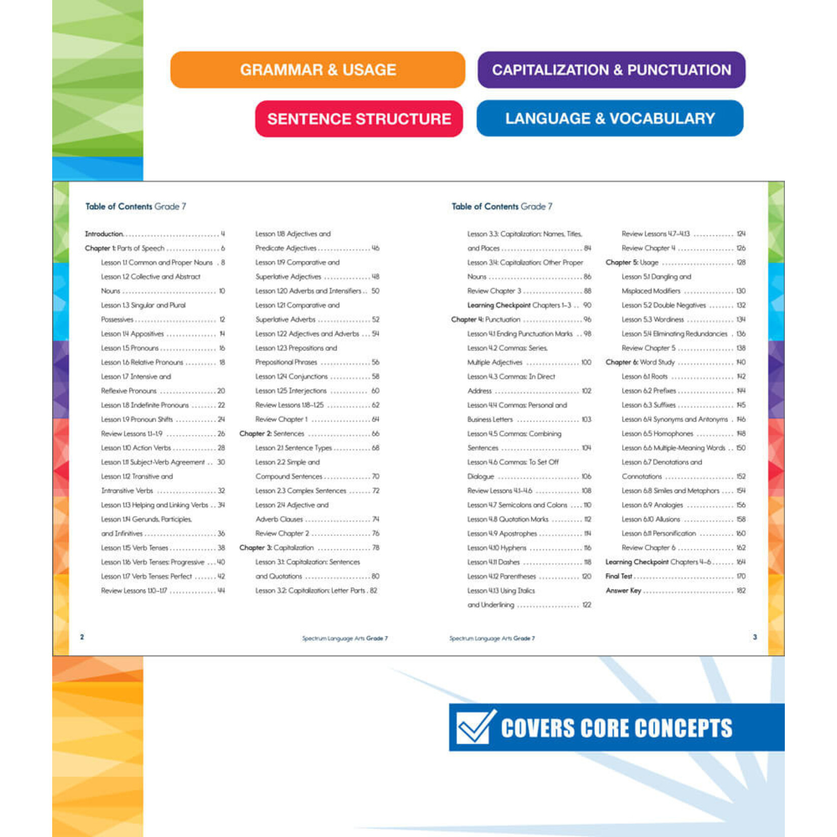 CARSON DELLOSA PUBLISHING CO Spectrum Language Arts Workbook Grade 7