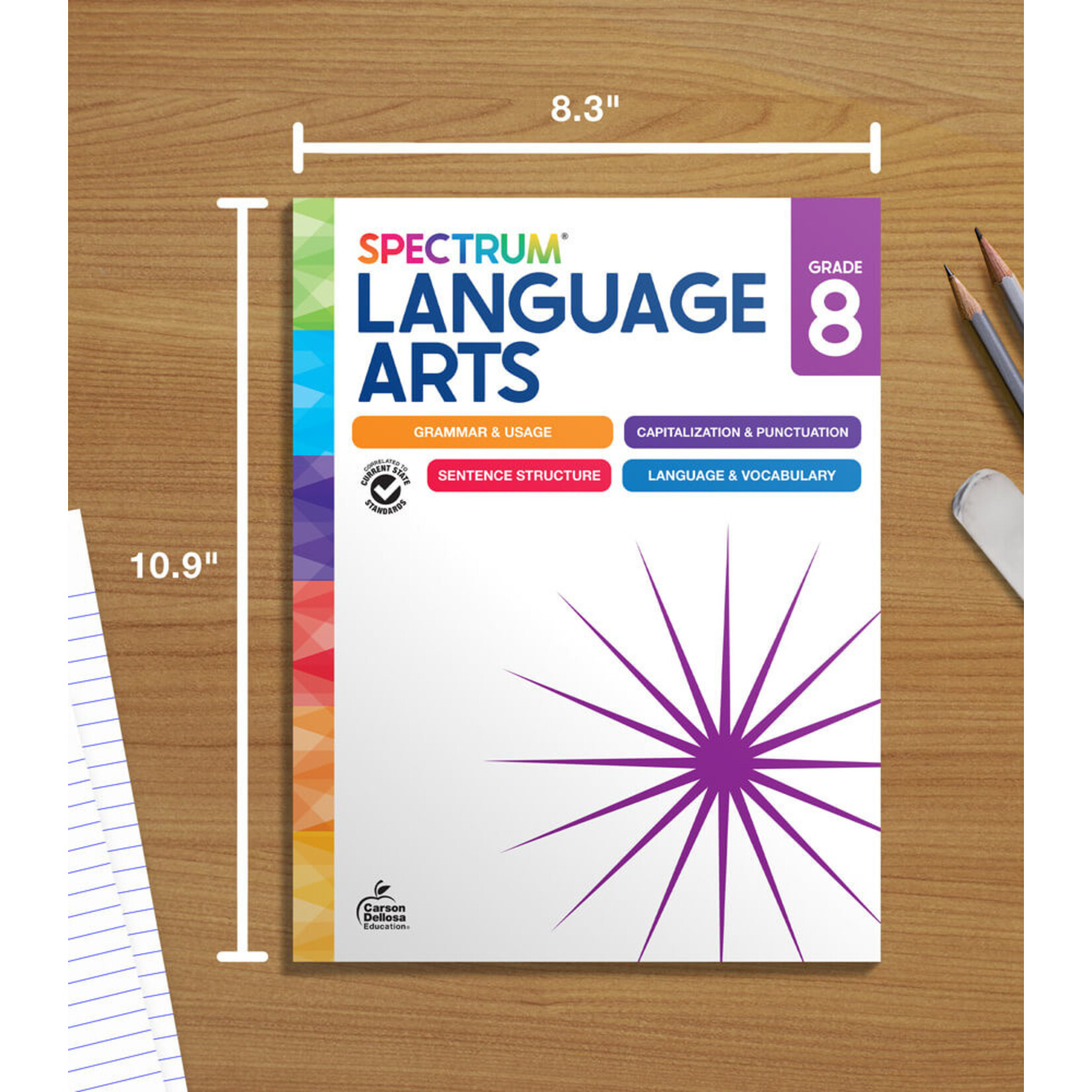 CARSON DELLOSA PUBLISHING CO Spectrum Language Arts Workbook Grade 8