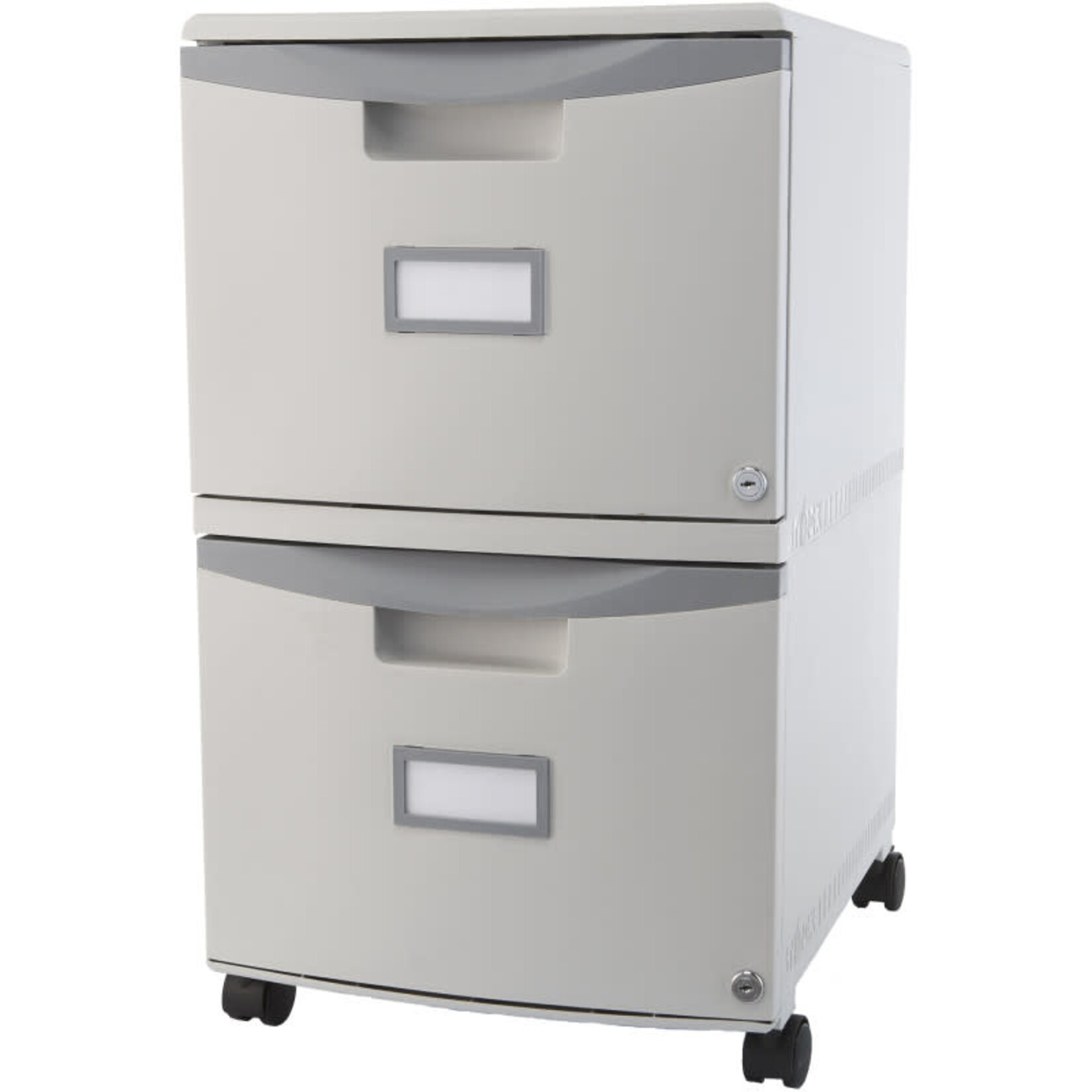 2 DRAWER PUTTY MOBILE FILE CABINET WITH LOCK