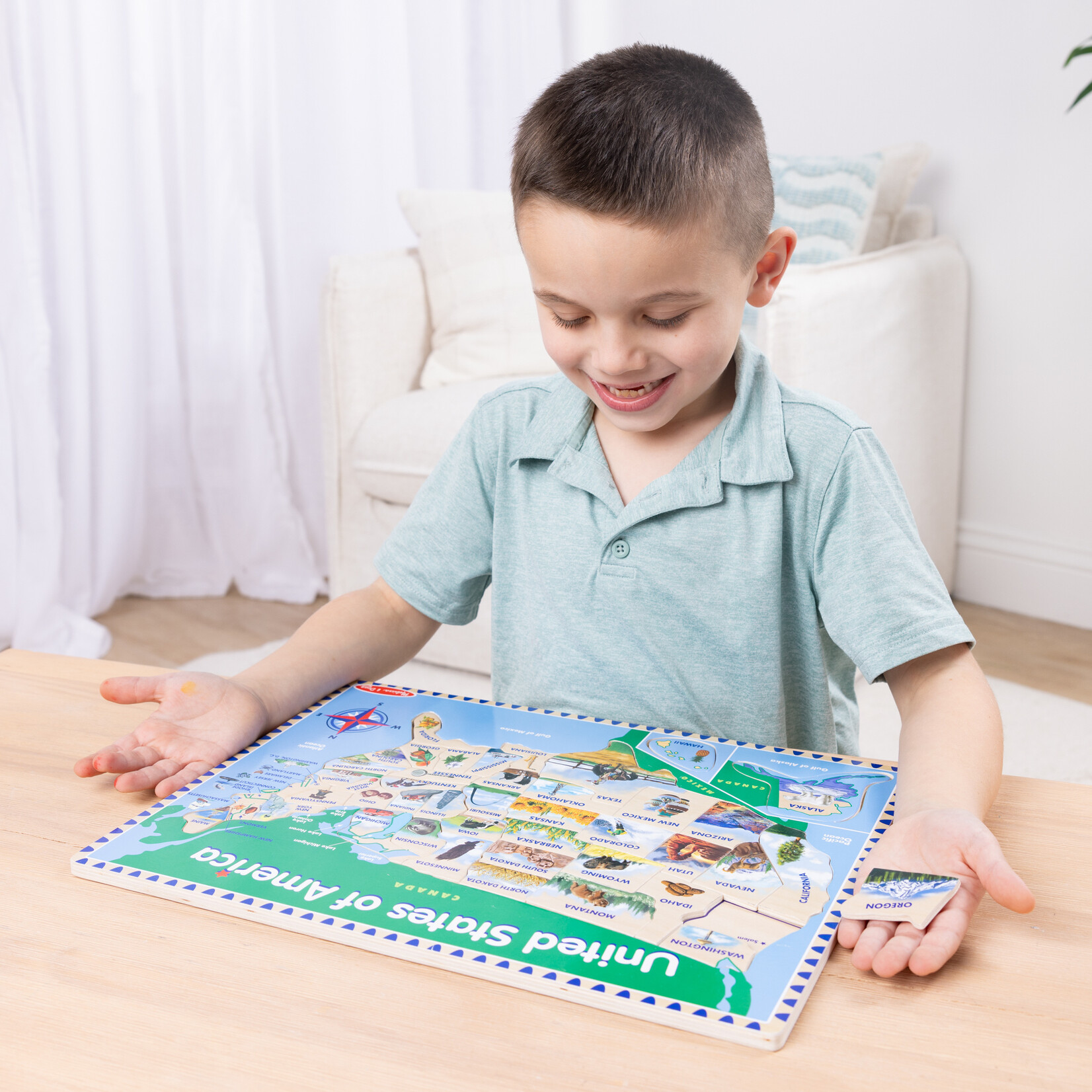 U.S.A. Map Wooden Puzzle