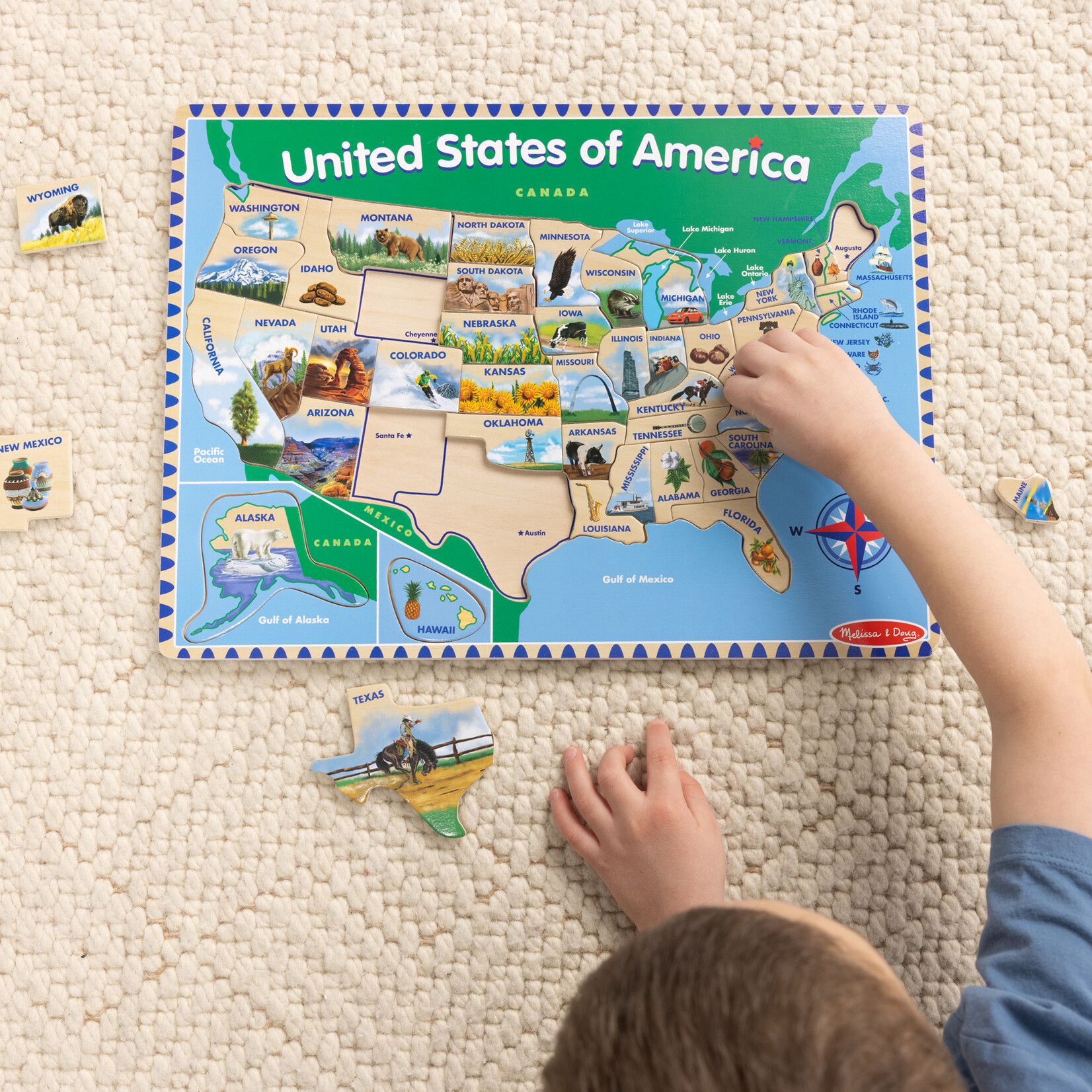 U.S.A. Map Wooden Puzzle