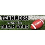 ASHLEY INCORPORATED Football Teamwork Makes the Dream Work Mat Runner
