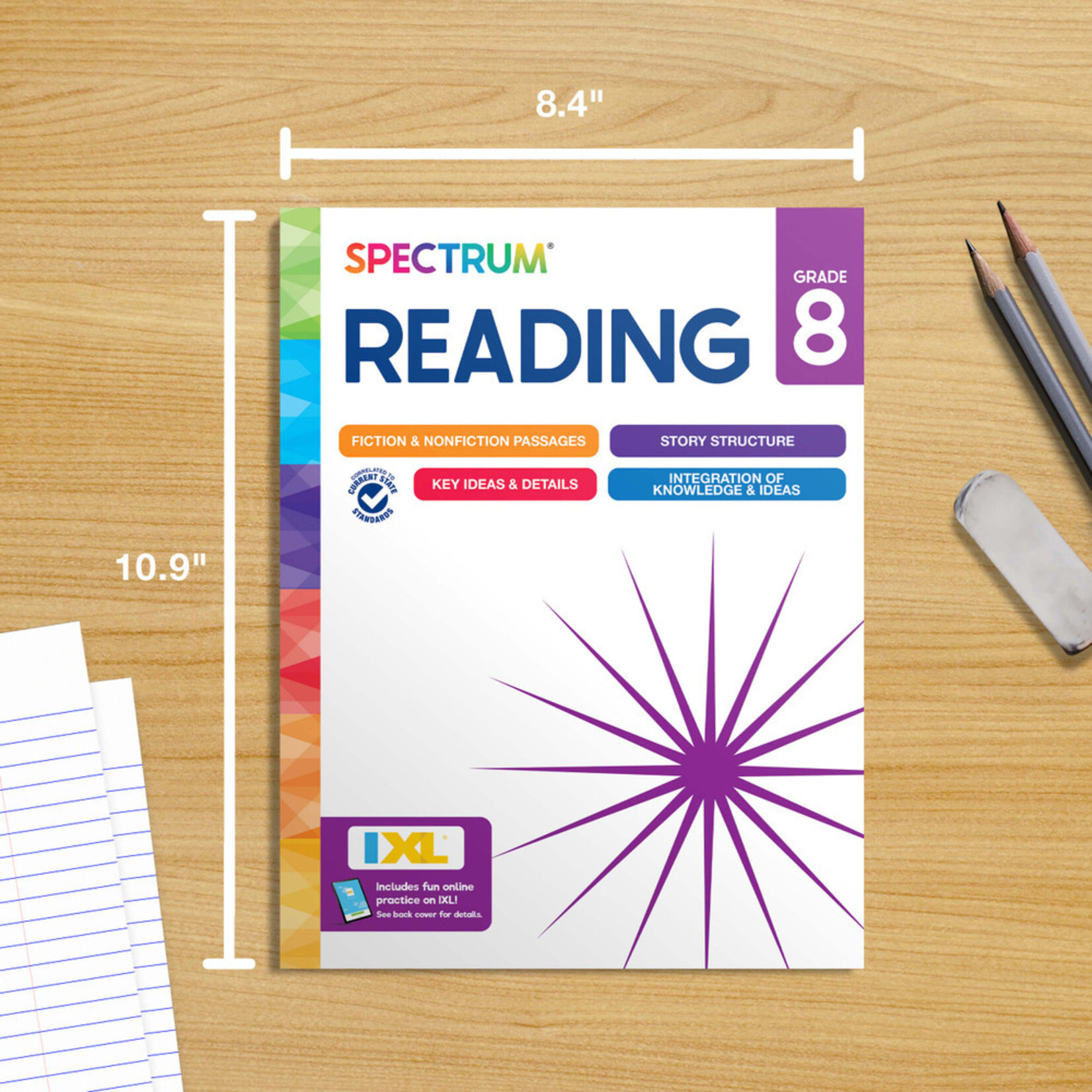 CARSON DELLOSA PUBLISHING CO Spectrum Reading Workbook Grade 8