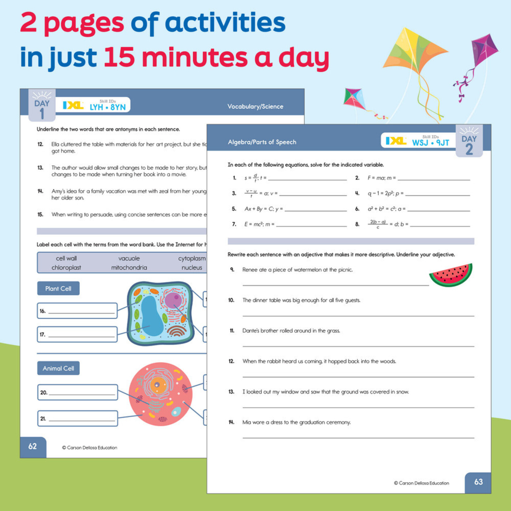 CARSON DELLOSA PUBLISHING CO Summer Bridge Activities Workbook Grade 8-9