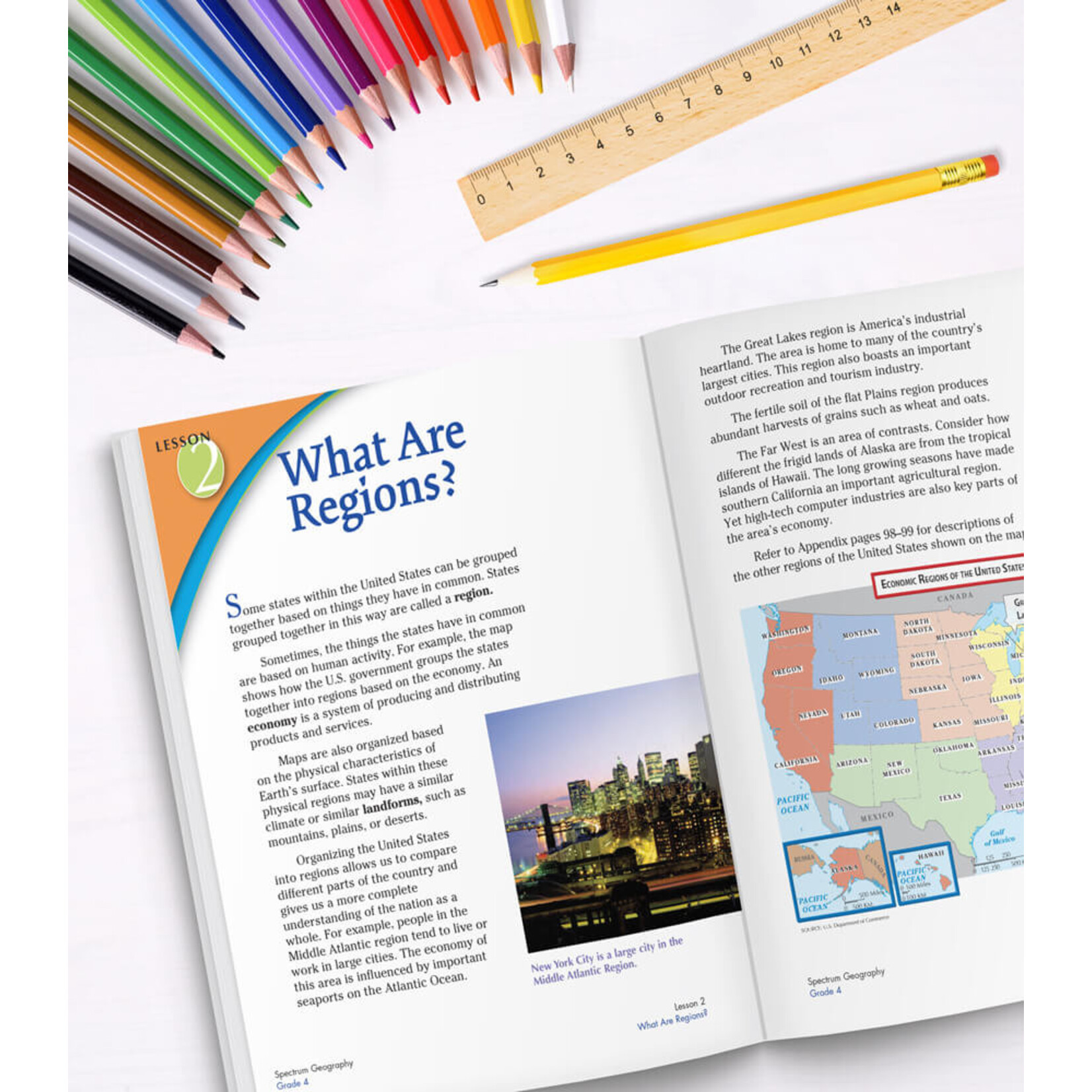 CARSON DELLOSA PUBLISHING CO Spectrum Geography Workbook Grade 4