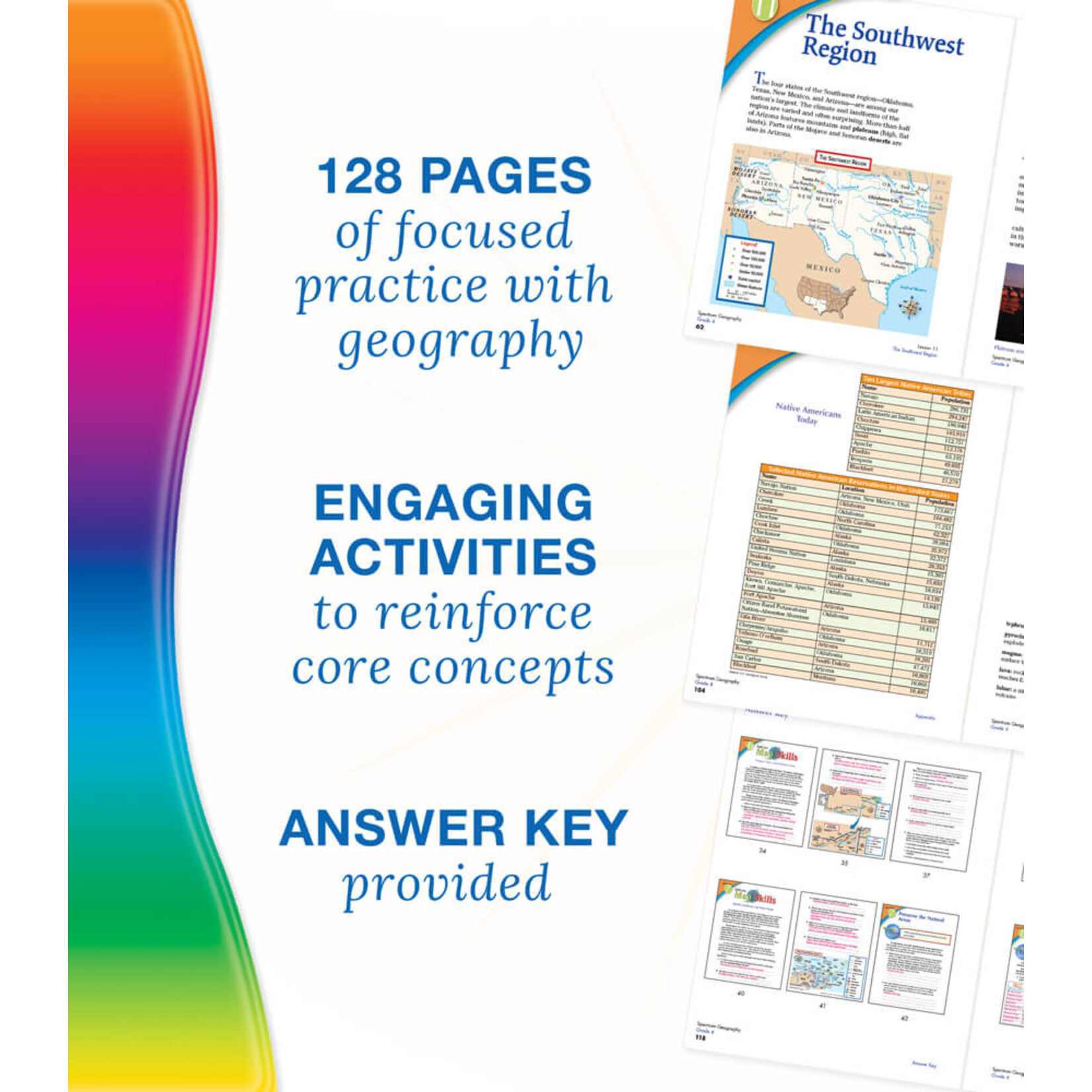 CARSON DELLOSA PUBLISHING CO Spectrum Geography Workbook Grade 4