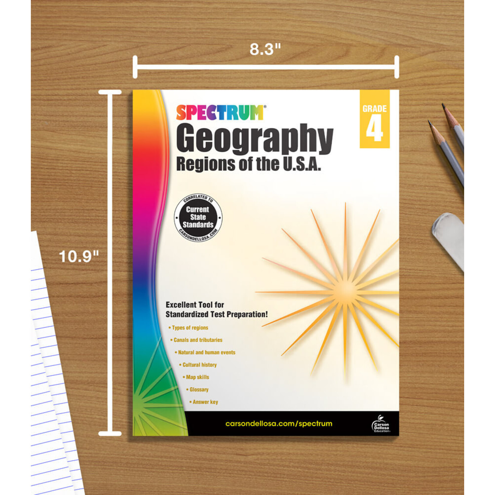 CARSON DELLOSA PUBLISHING CO Spectrum Geography Workbook Grade 4