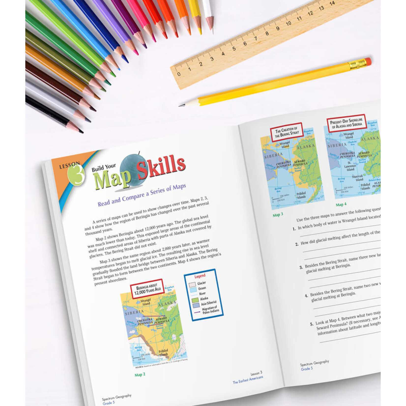 CARSON DELLOSA PUBLISHING CO Spectrum Geography Workbook Grade 5