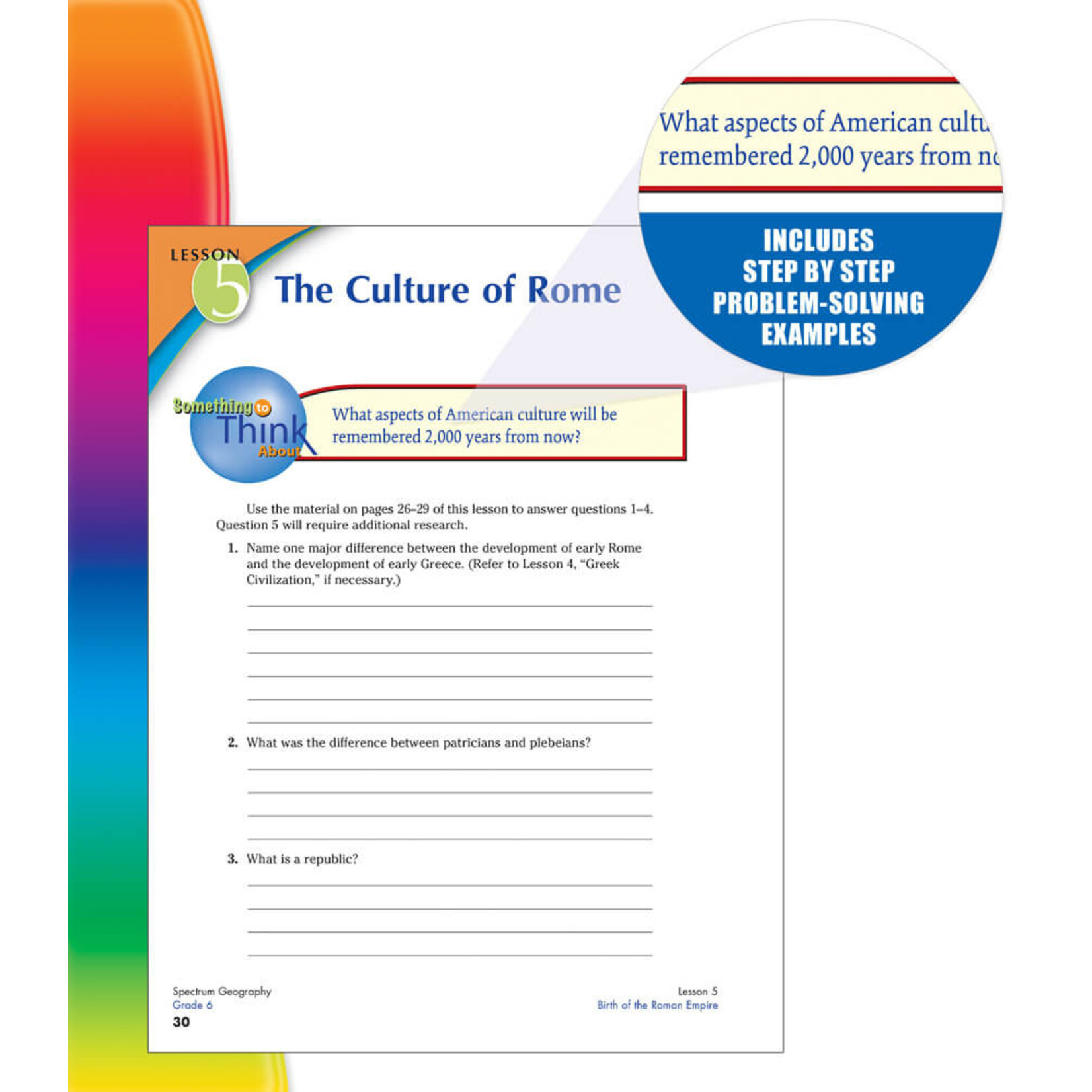 CARSON DELLOSA PUBLISHING CO Spectrum Geography Workbook Grade 6