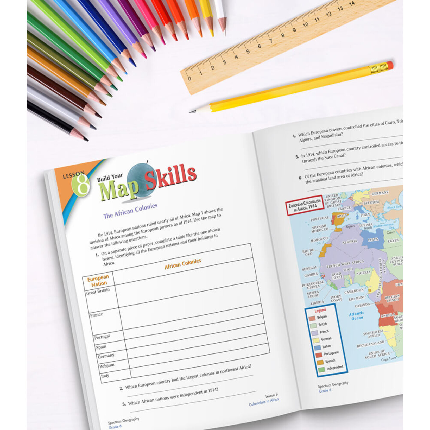 CARSON DELLOSA PUBLISHING CO Spectrum Geography Workbook Grade 6