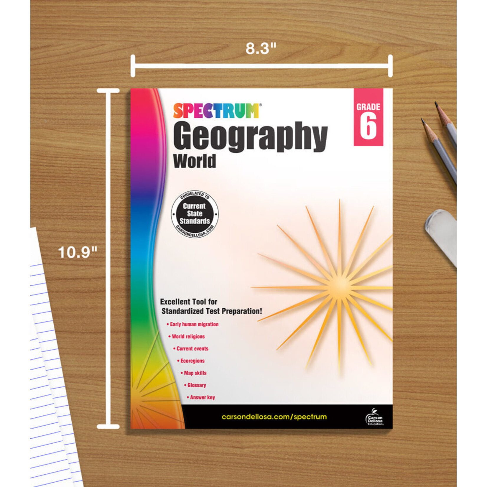 CARSON DELLOSA PUBLISHING CO Spectrum Geography Workbook Grade 6