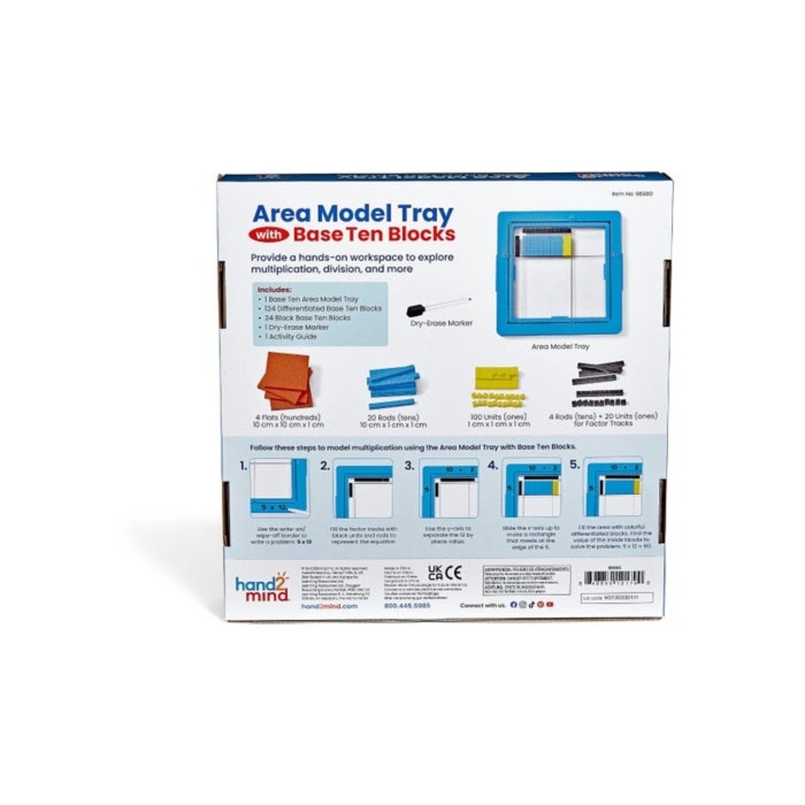 Area Model Tray with Base Ten Blocks