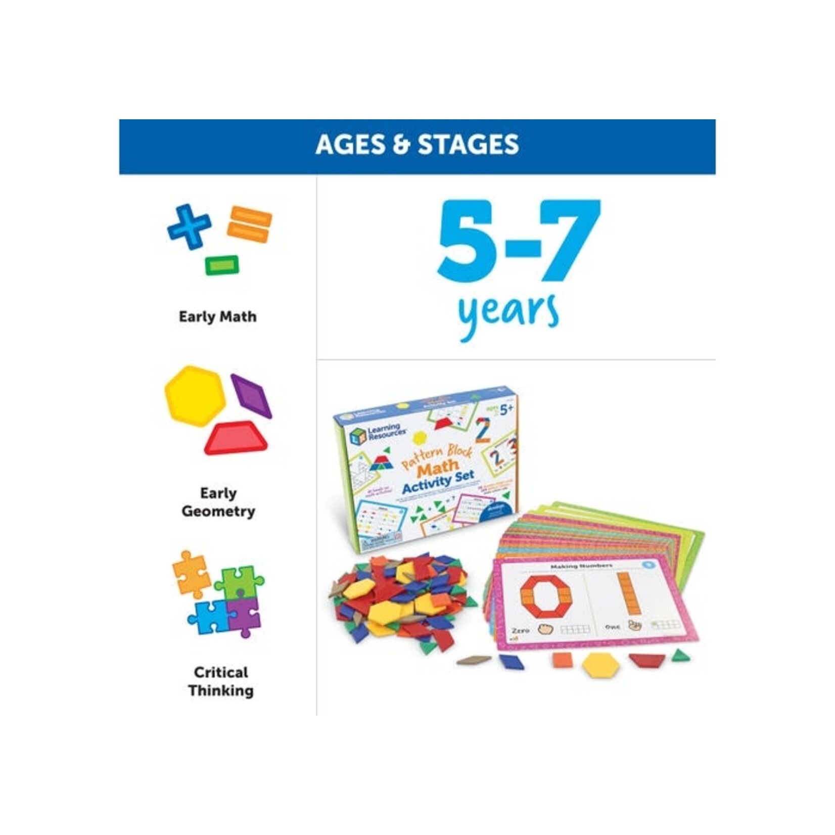 LEARNING RESOURCES INC Pattern Block Math Activity Set